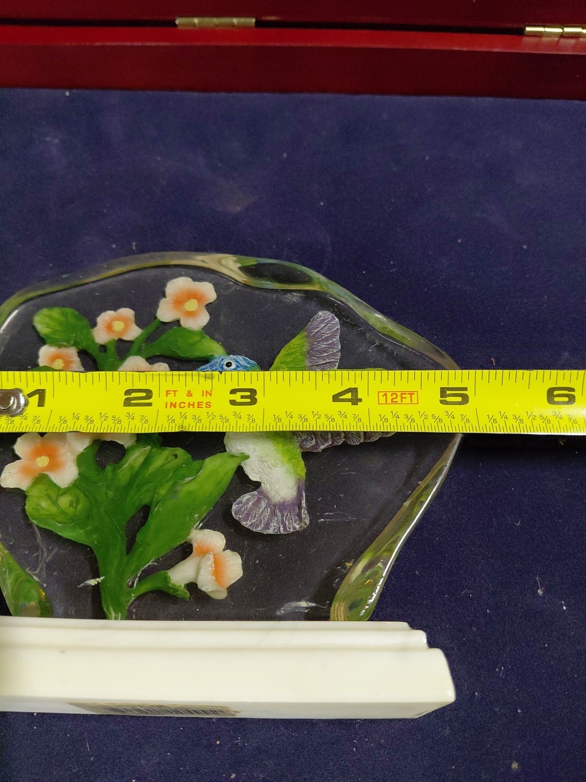 Vintage Lucite Hummingbirds Decor Art Reverse Painted