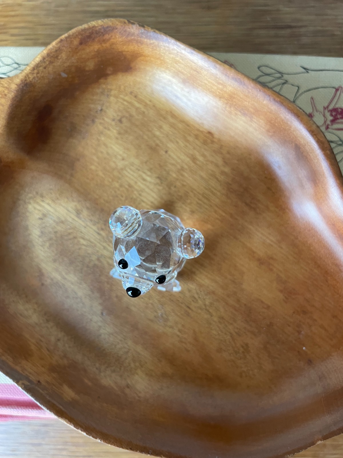 Swarovski Crystal Teddy Bear Figurine Retired Clear Faceted No Box
