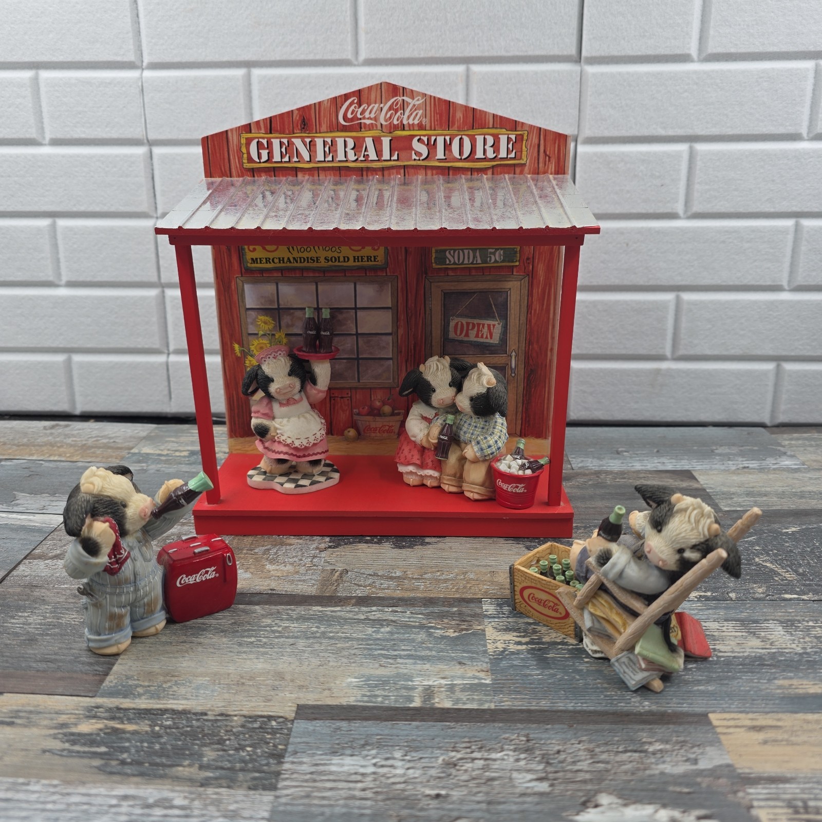 Mary’s Moo Moos Coca- Cola General Store Display & 4 Coca-Cola Cows