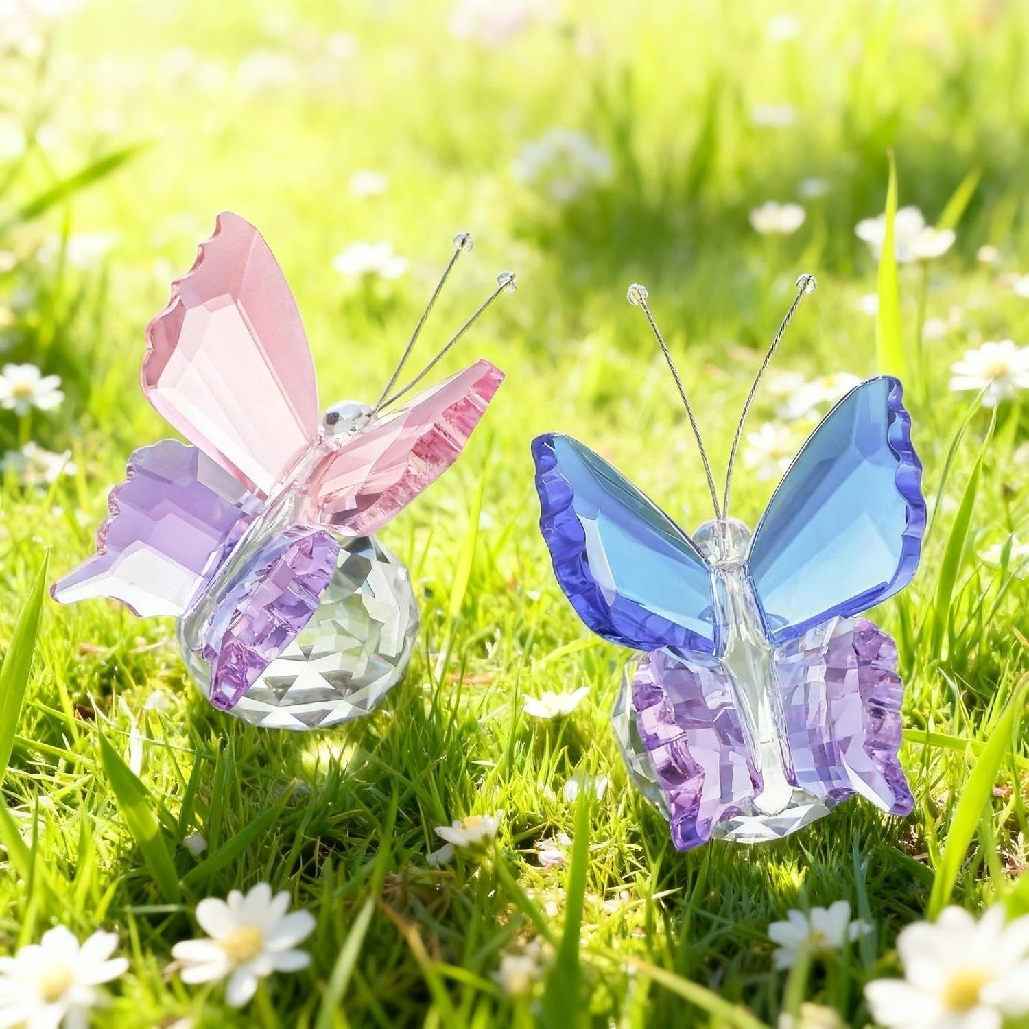 Set of 2 Enchanting Crystal Butterflies – Perfect Decoration for Any Occasion