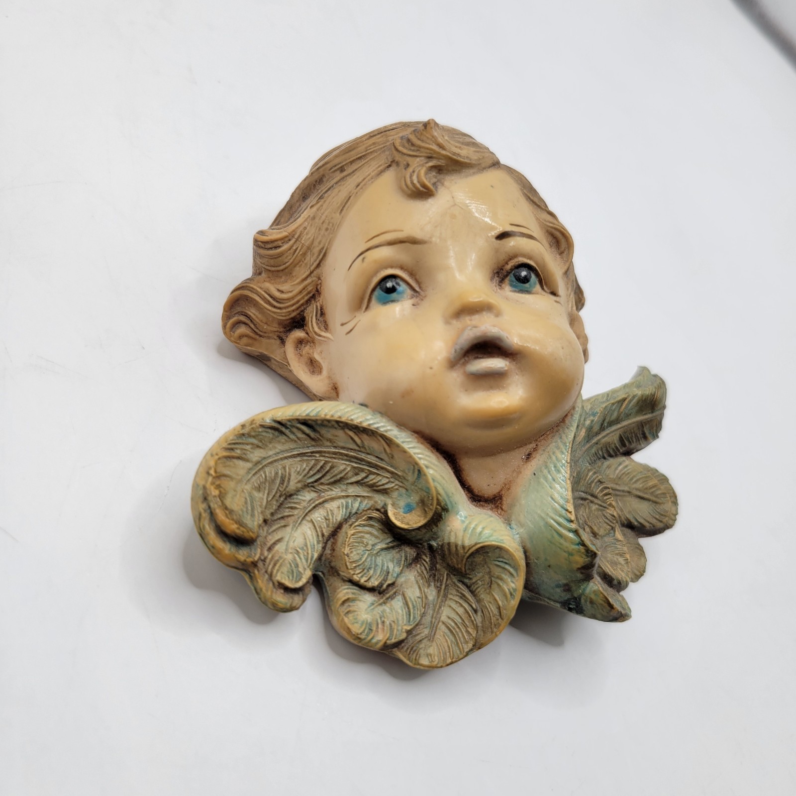 Vintage Boy Fontanini Cherub Head Depose Italy Spider Mark 68