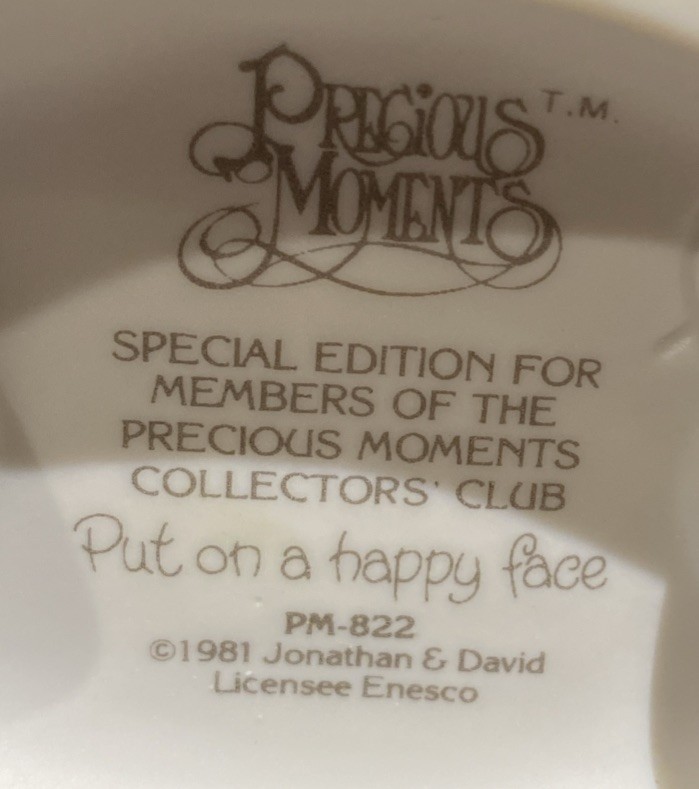 Vintage Precious Moments Put on a Happy Face Special Edition Figurine 1981 NWOB