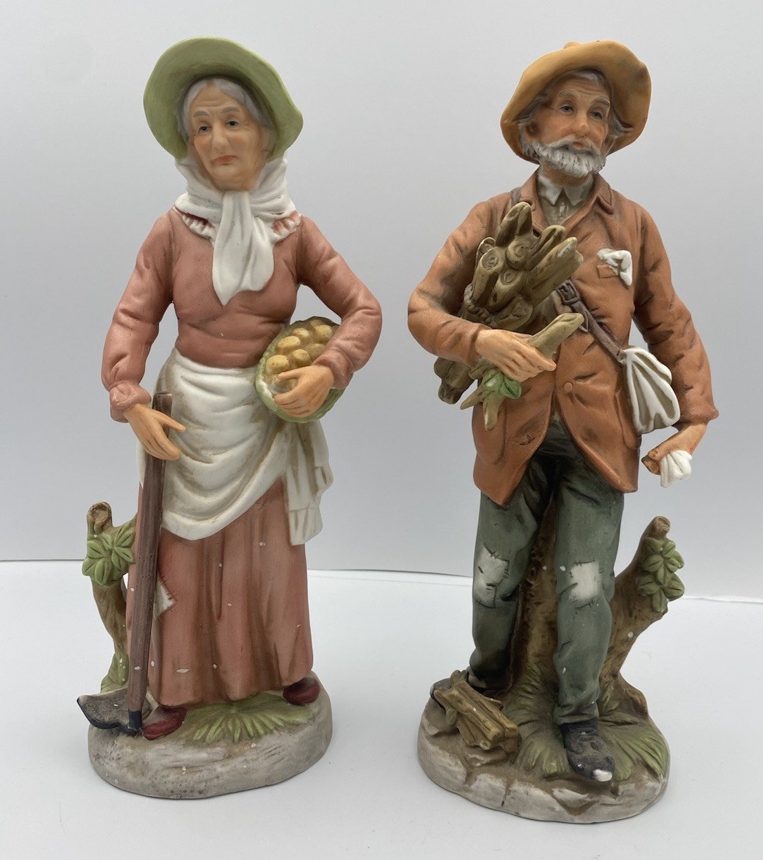 Vintage Homco “Old Man & Woman” Farm Couple Country Farmhouse 80’s Hand Painted