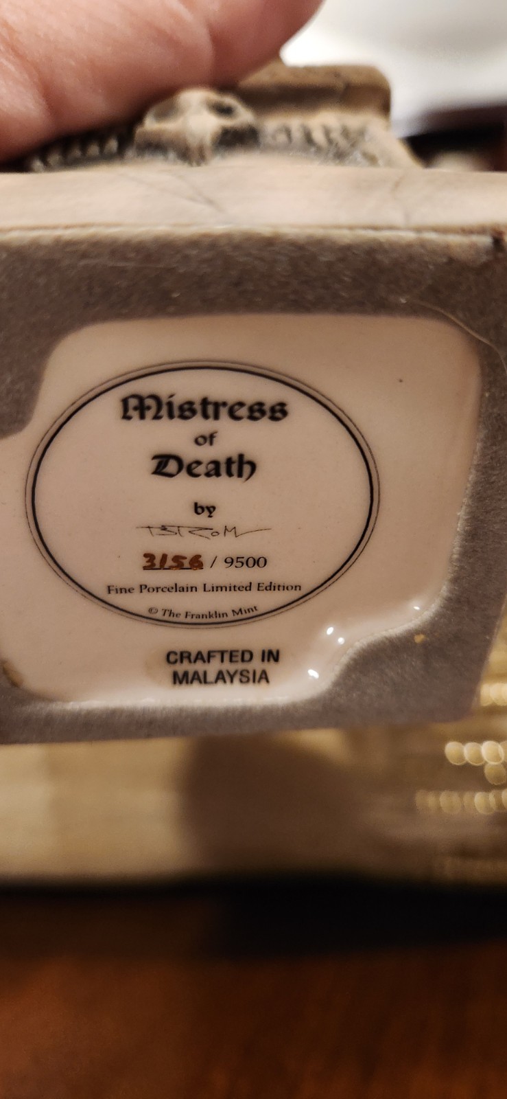Mistress Of Death Franklin Mint Fine Porcelain Limited Edition