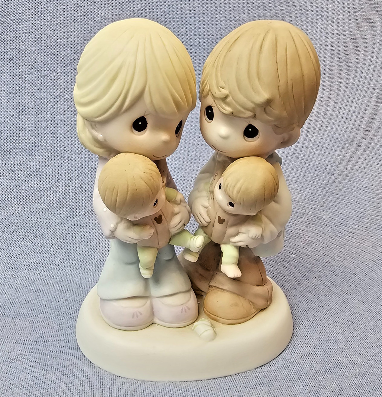 RARE Precious Moments Twice The Blessings! Twins Baby Shower Cake Topper EUC