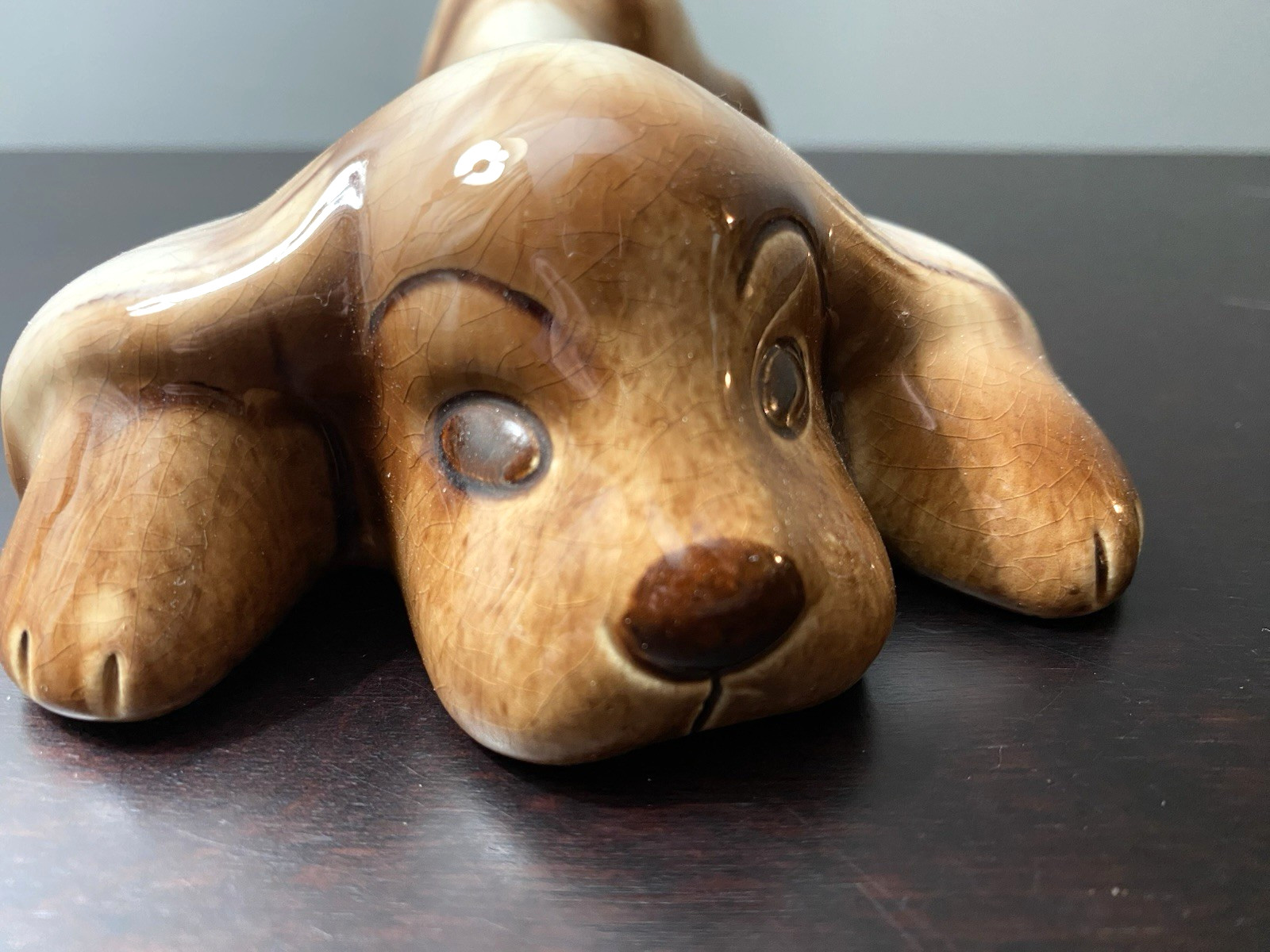 Vintage Lichten Ware Cocker Spaniel Puppy Dog Ceramic Figurine IMPY 1950s