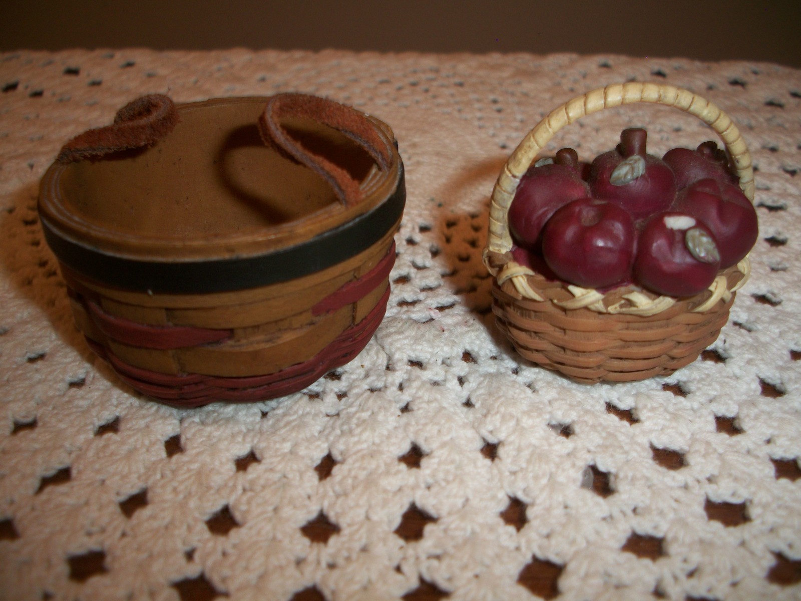 Pair Vtg Blossom Bucket Basket Suzi Skoglund Mini Baskets