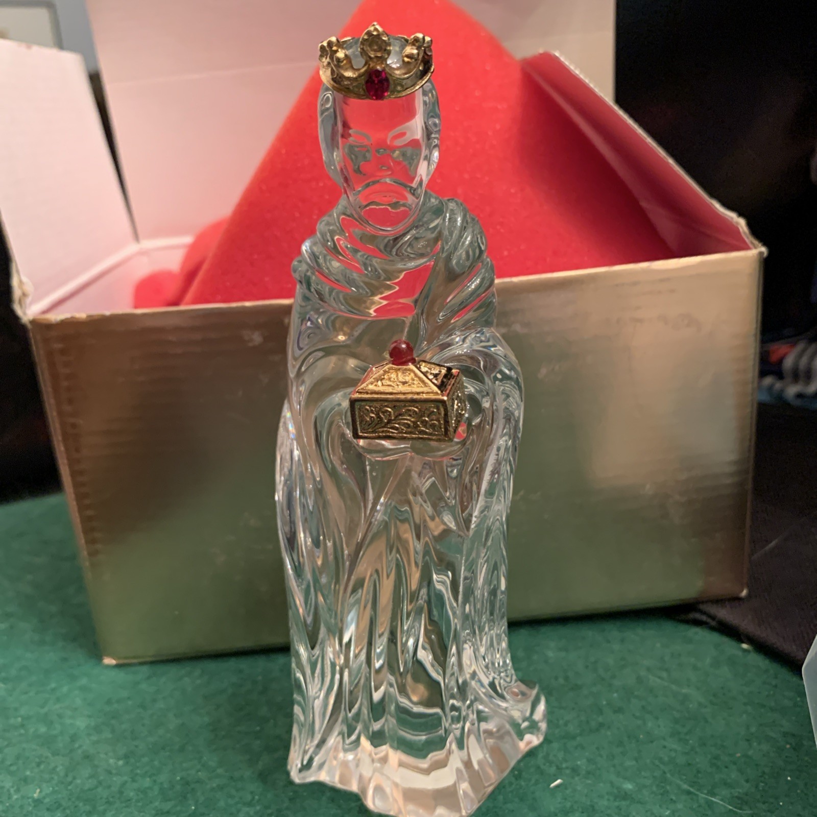 Vintage Gorham Crystal Wiseman King Melchior Figure