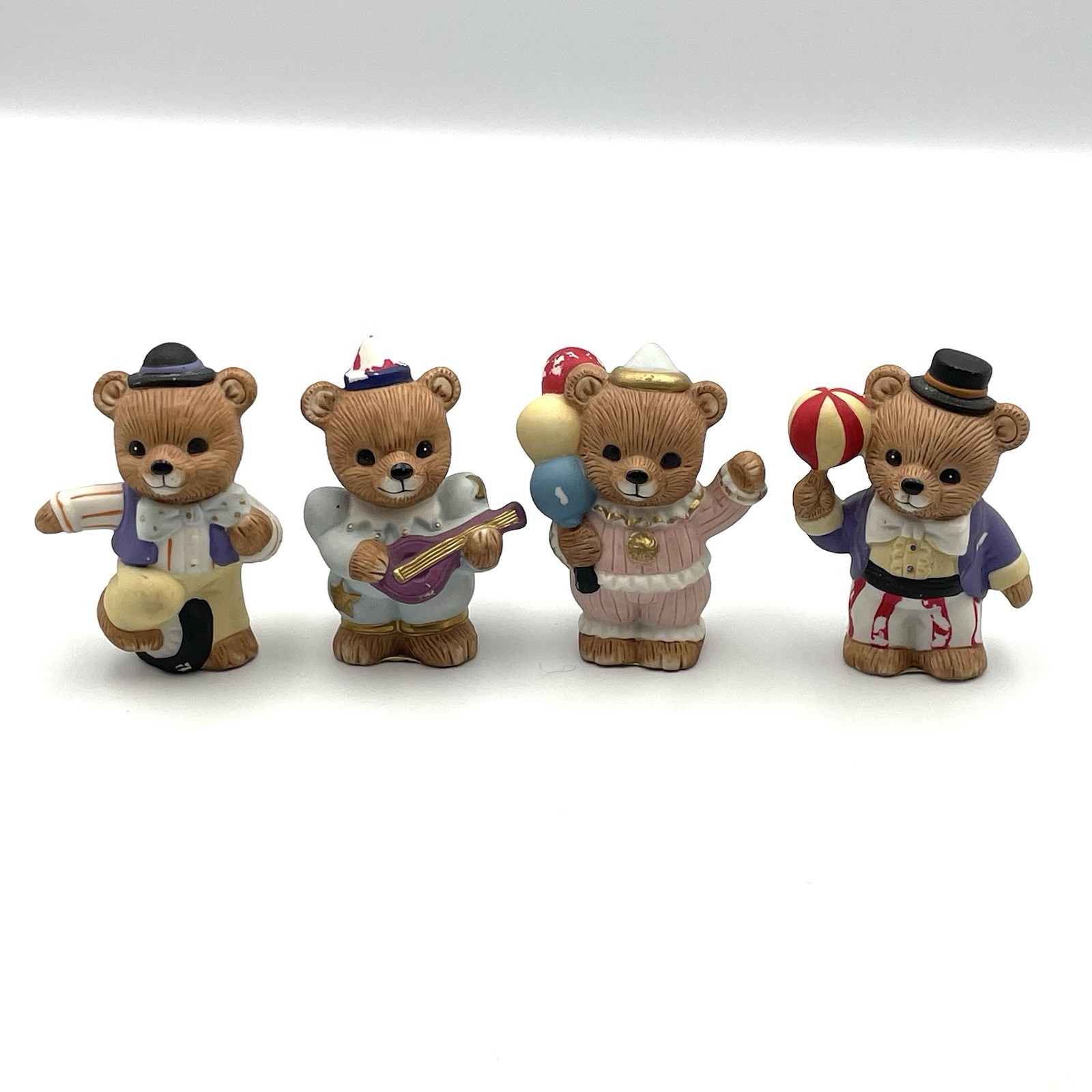 Vintage 1980s HOMCO Circus Bear Figurines Lot of 4 Made in Sri Lanka