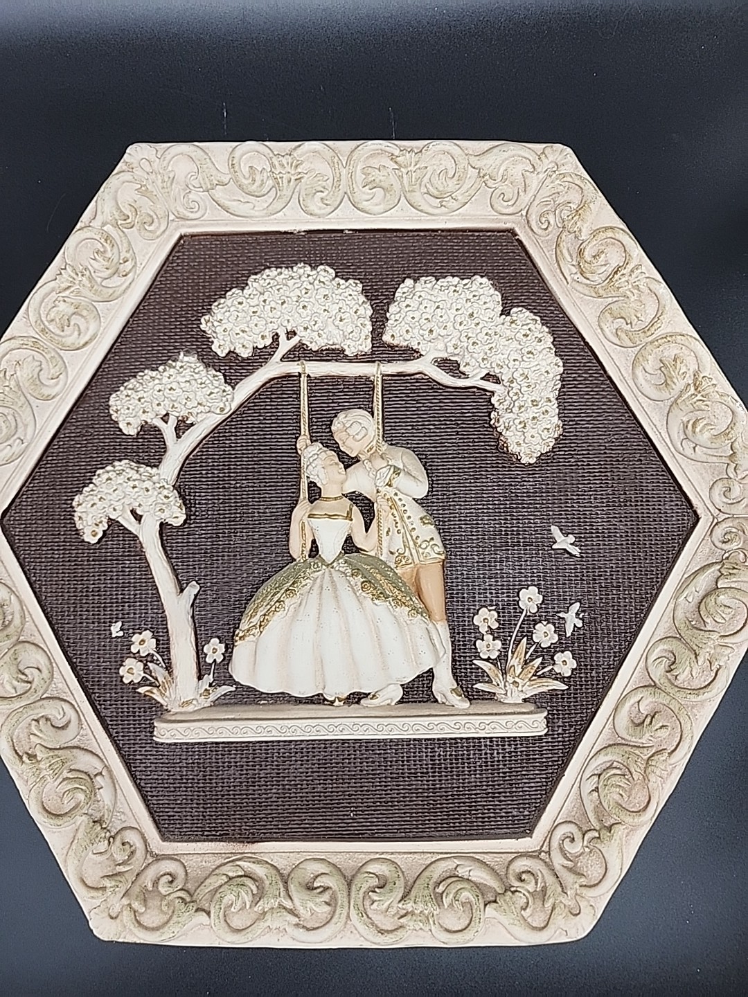 Mid Century Modern Victorian Couple Dance Chalkware 1965 Universal Statuary Corp