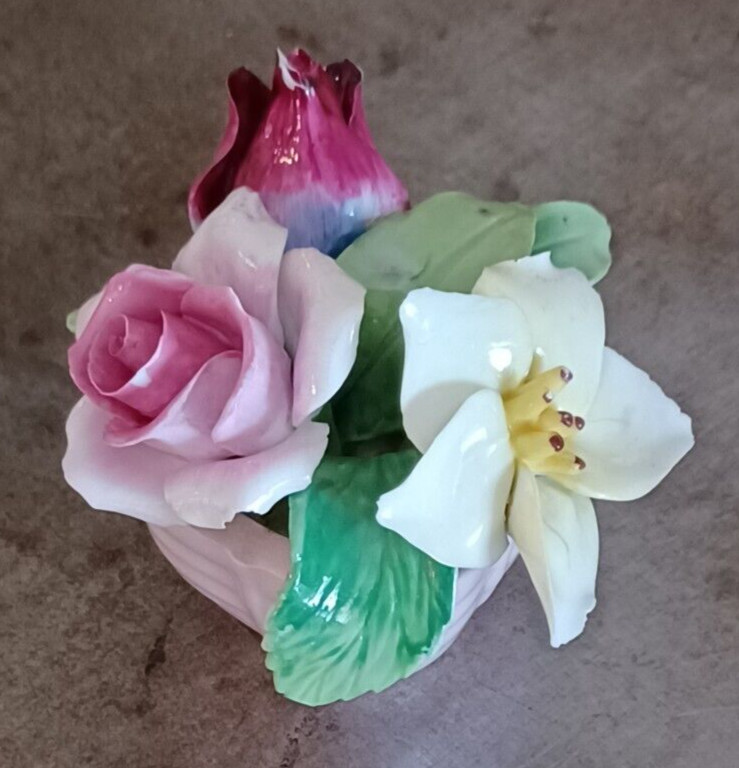 Staffordshire Bone China Flowers Made In England 3.2″ Tall