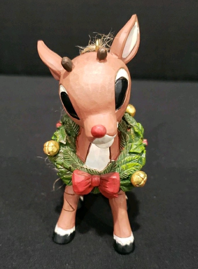 Enesco Jim Shore Rudolph With Wreath Around Neck