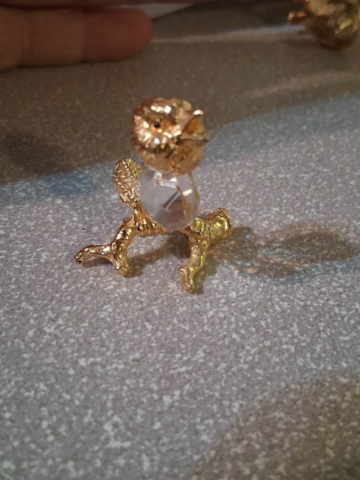 LENCIA Star Collection 66.016 SONGBIRD ON BRANCH Gold & Crystal Swarovski?