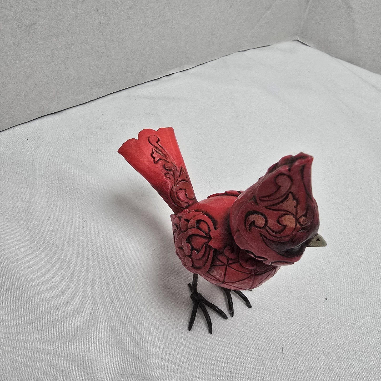 Jim Shore Heartwood Creek Mini Cardinal Bird Figurine Scrollwork Geometric Enesc