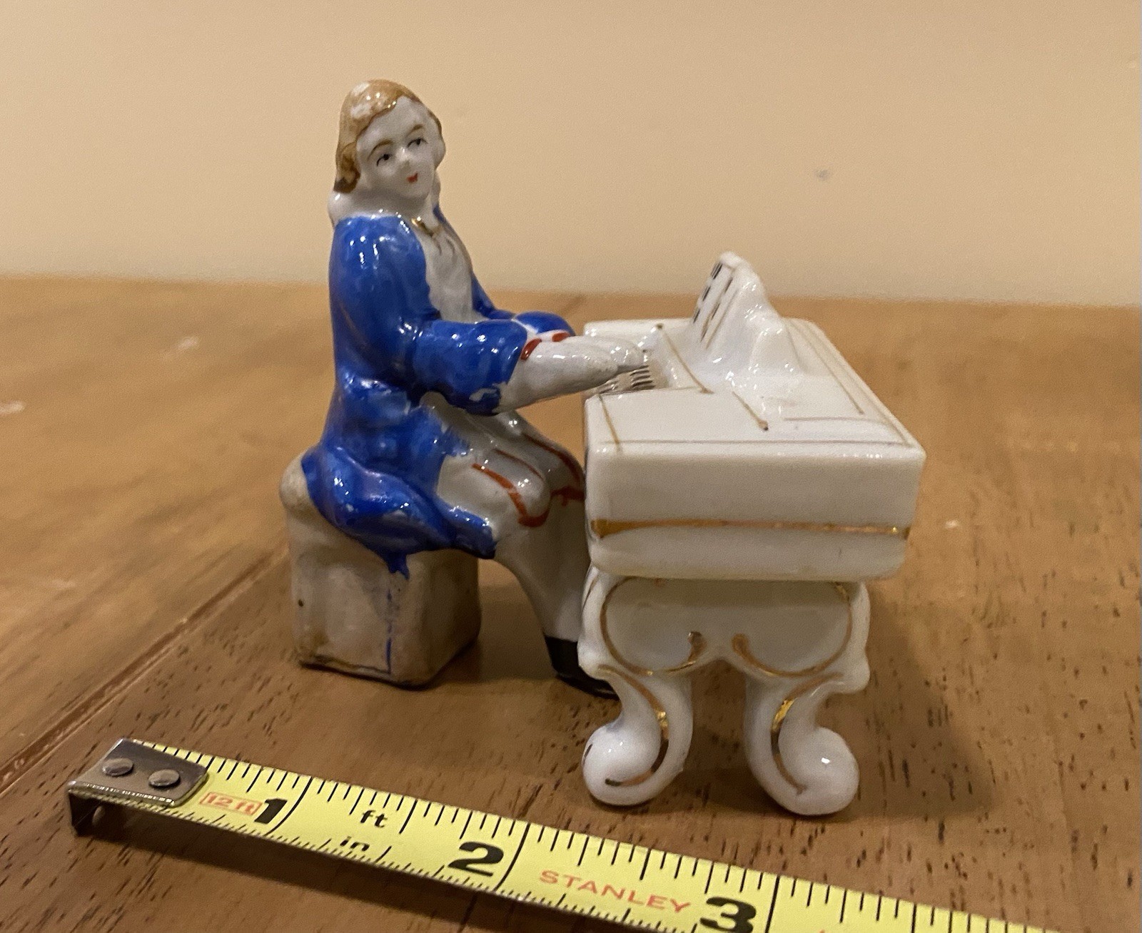 Vintage Porcelain Piano Player & Piano Musician Figurine Set Made in Occ Japan
