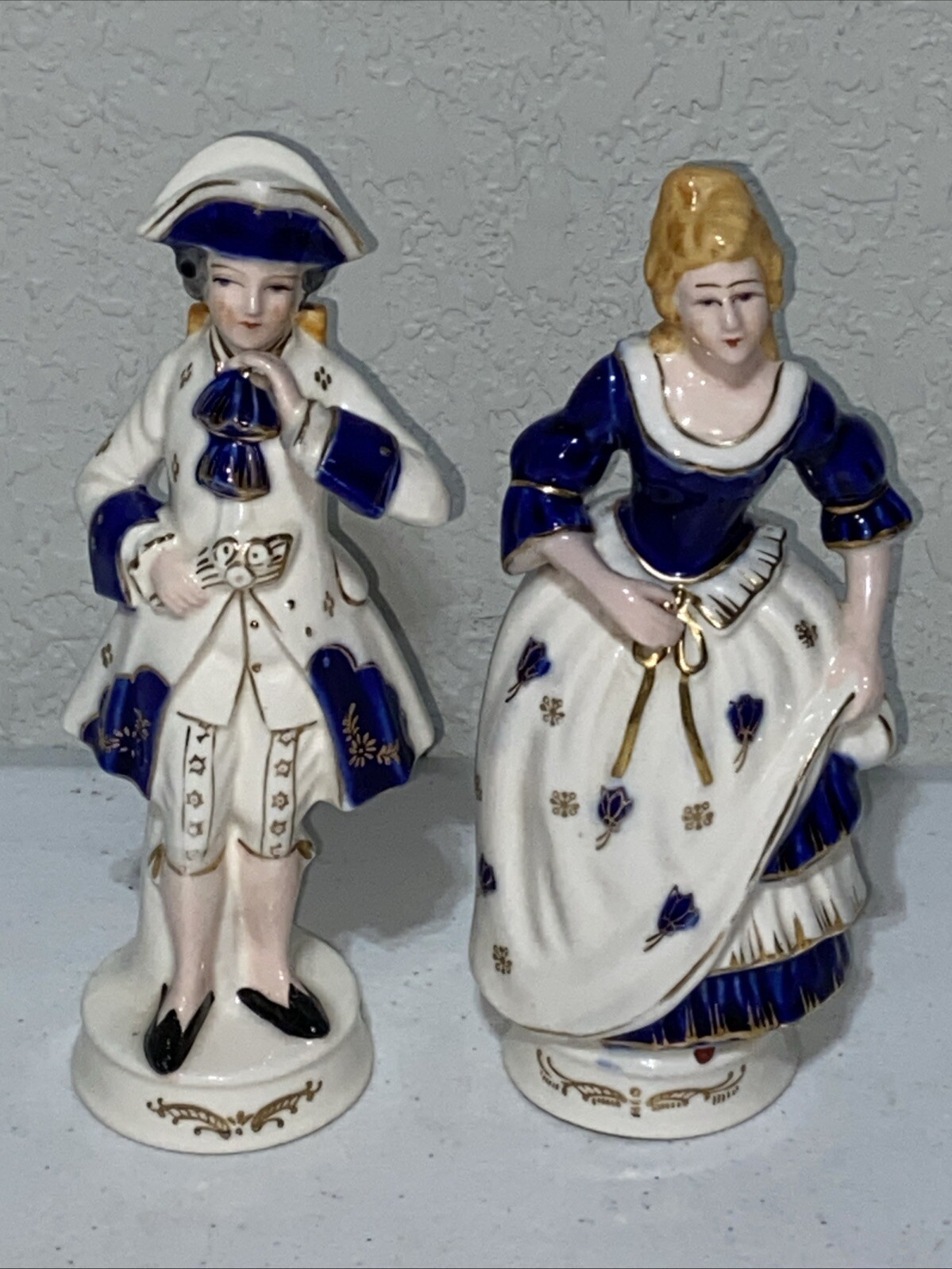 Moriyama Made In Occupied Japan Figurines Colonial Royal Courting Couple 7.5”