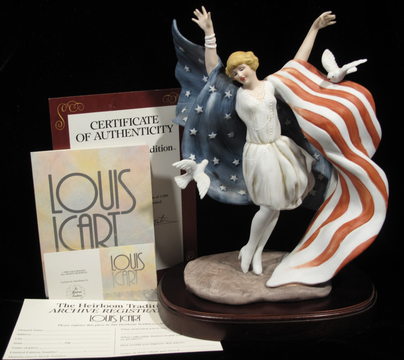 Louis Icart 1927 Miss America Porcelain Figurine Sculpture DACS/SPADEM~COA #745