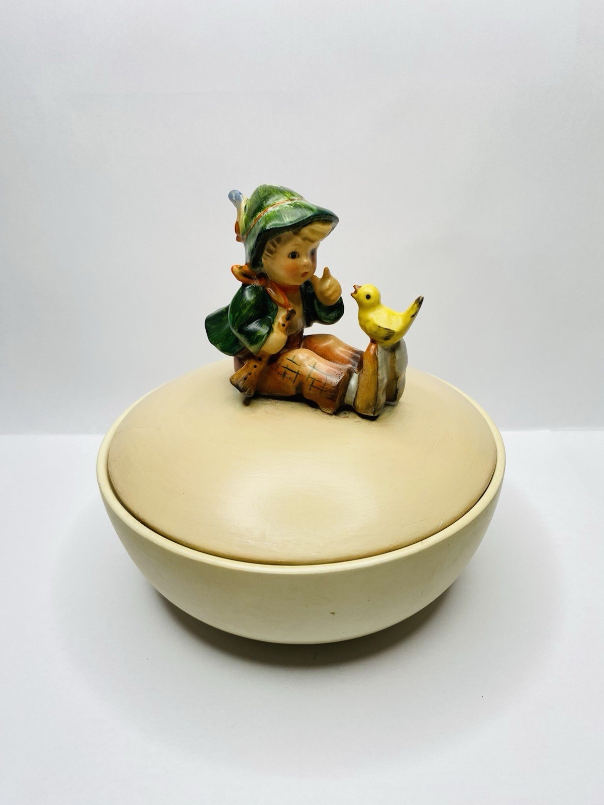Goebel Hummel Germany # III/63 Singing Lessons Candy Dish Old Style 6″ TMK 4
