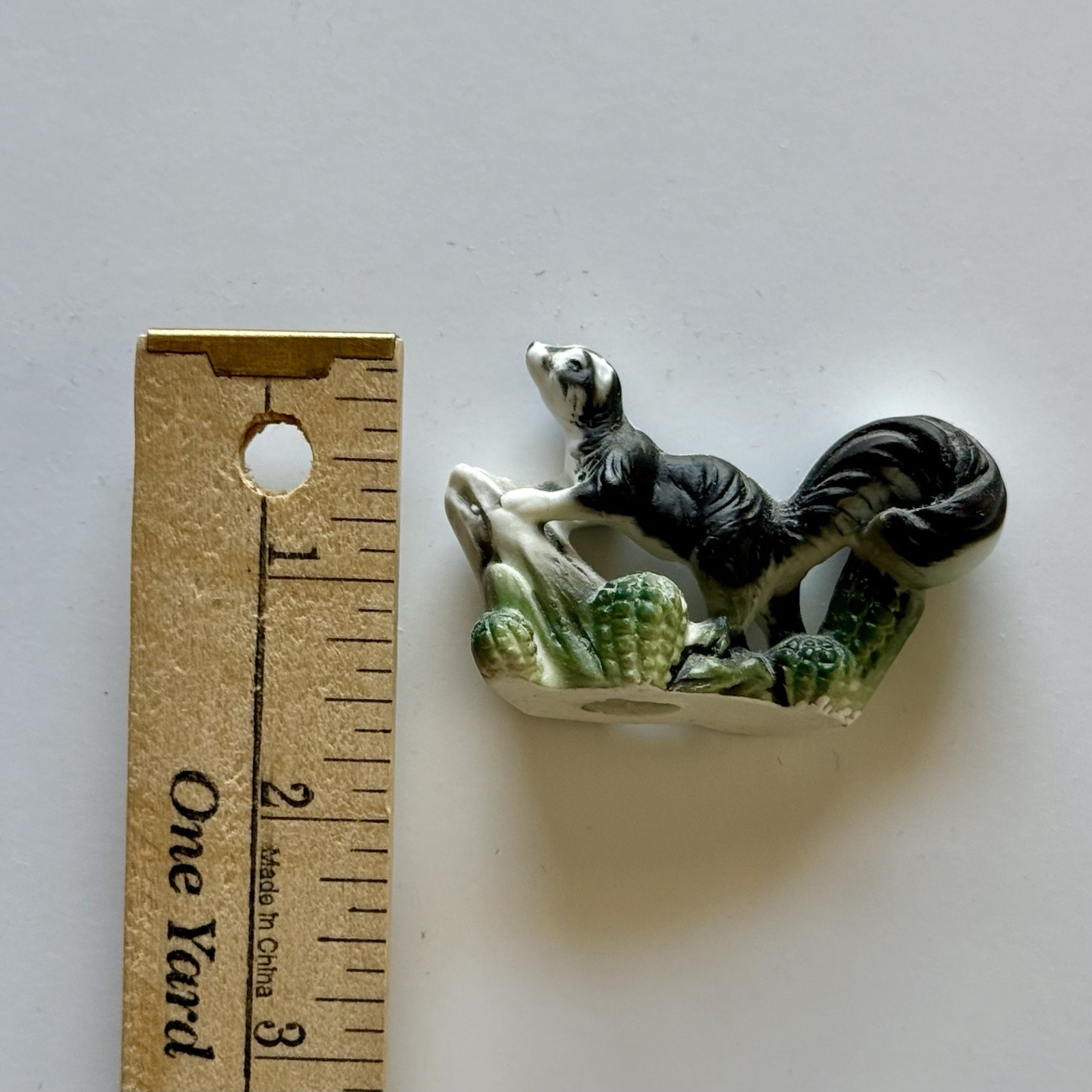 Vintage Miniature Porcelain SKUNK Figurine Hand Painted Matte Finish – Outdoor