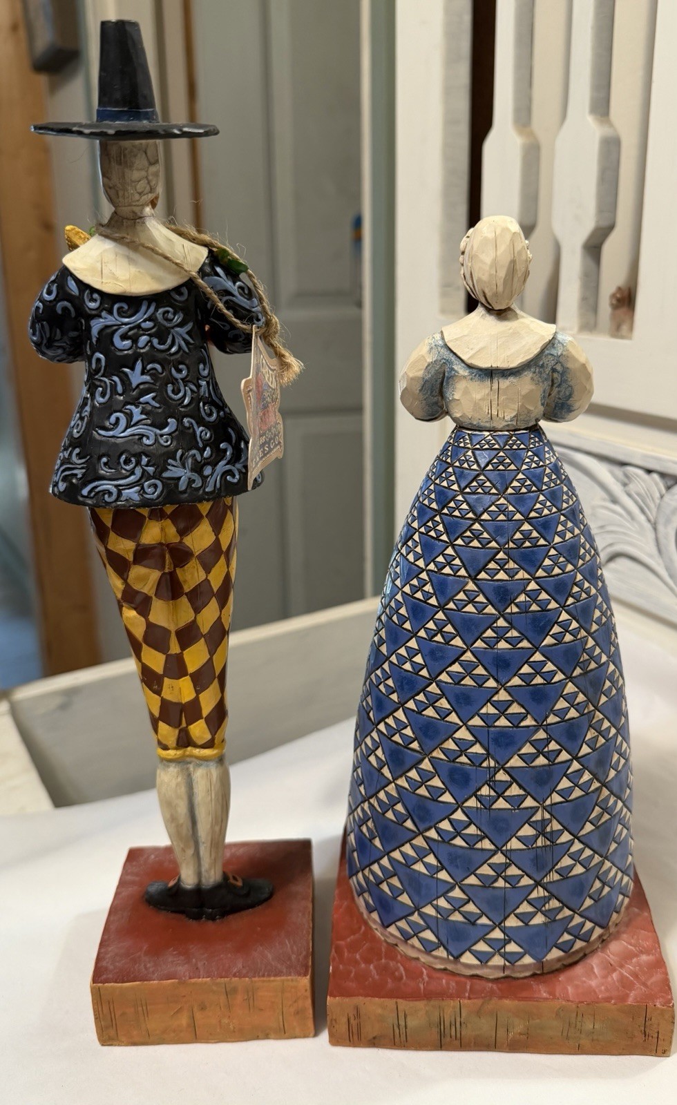 Jim Shore Bounty & Give Thanks Heartwood Creek Thanksgiving Pilgrim Pair 2004