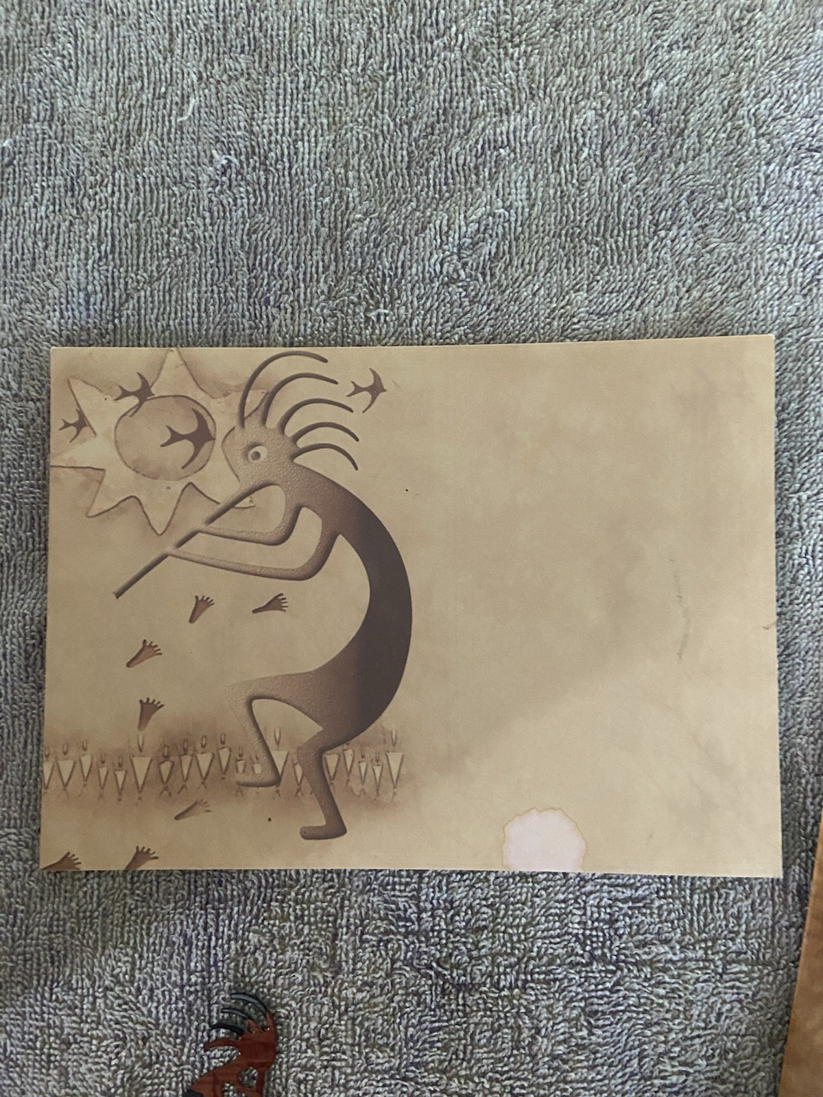 5 Kokopelli-2 wood carvings, material bookmark card Night light-Native American