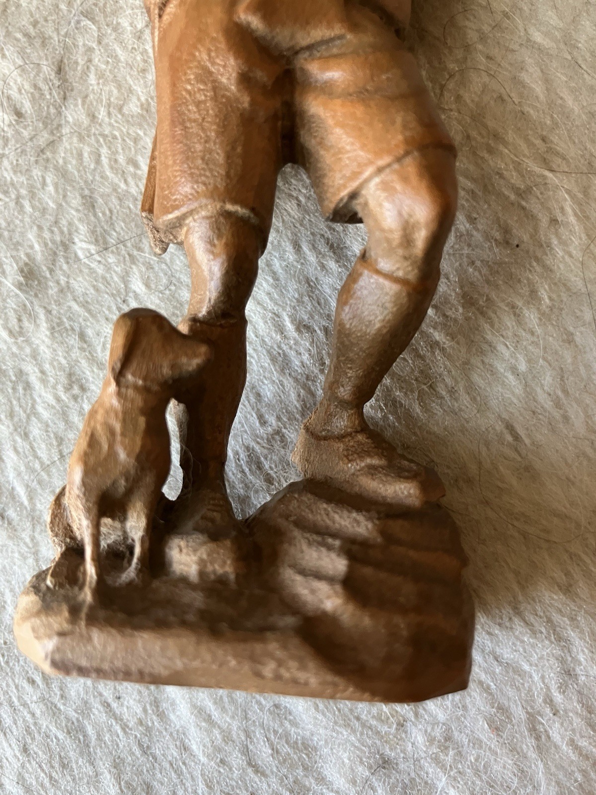 Vintage BLACK FOREST German Hand Carved Wood Figure – Hunter With Dog