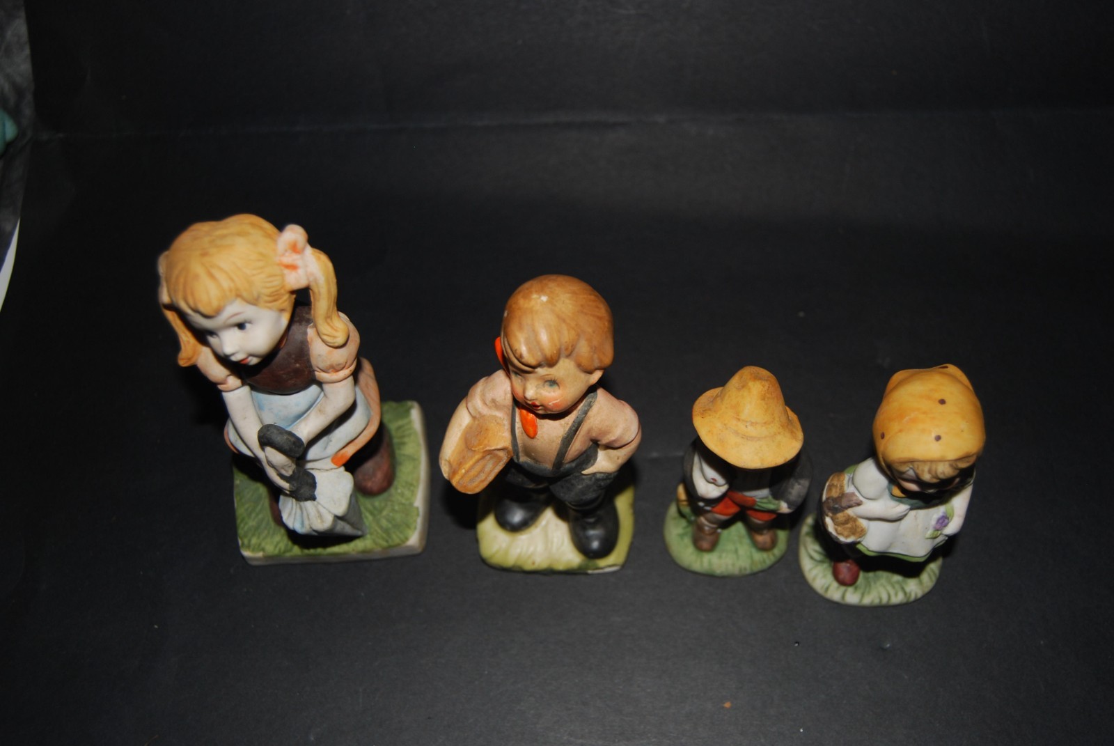Vintage Hummel Style Ceramic Figurines Lot of 4 Hand Painted Japan Flambro 1960s