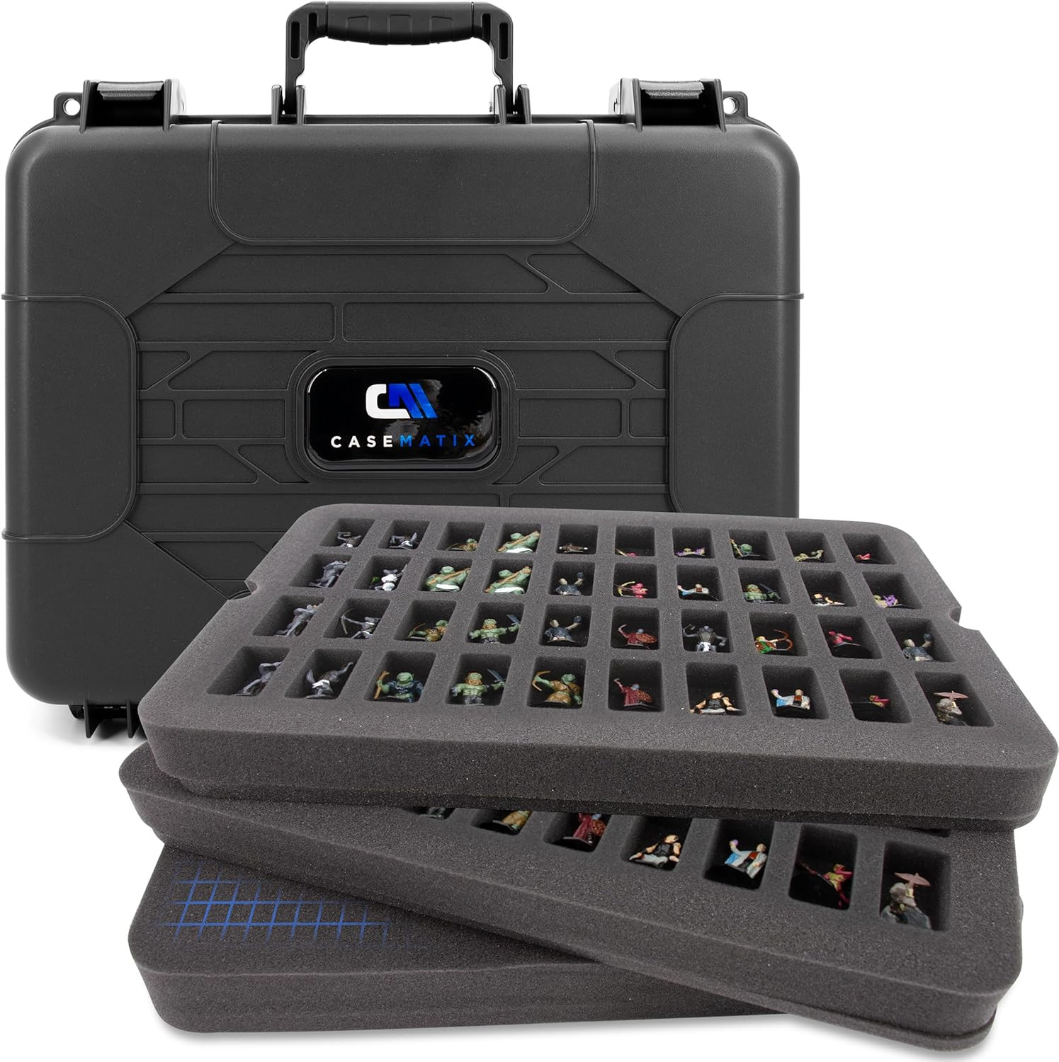 Hard Shell Miniature Carrying Case – 80 Slot Figurine Miniature Storage Case wit