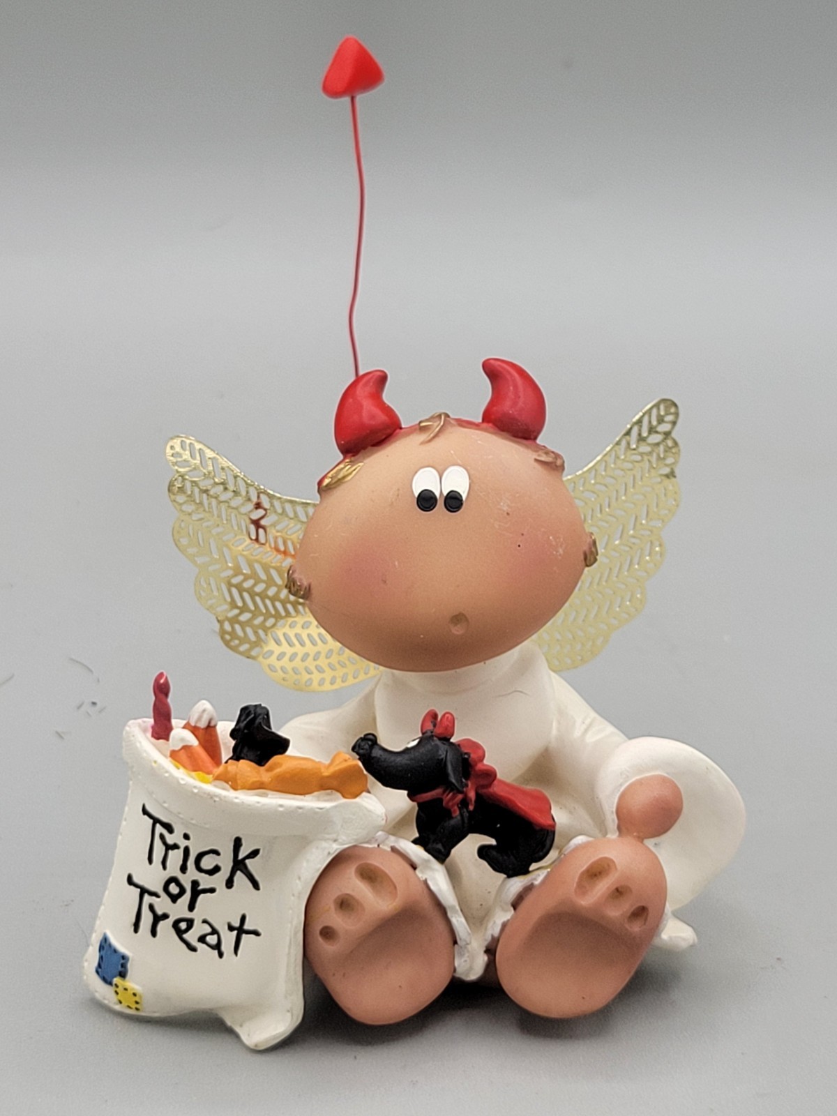 Vintage 2001 Angel Cheeks Halloween Devil Dog Candy Russ Kirk Critters
