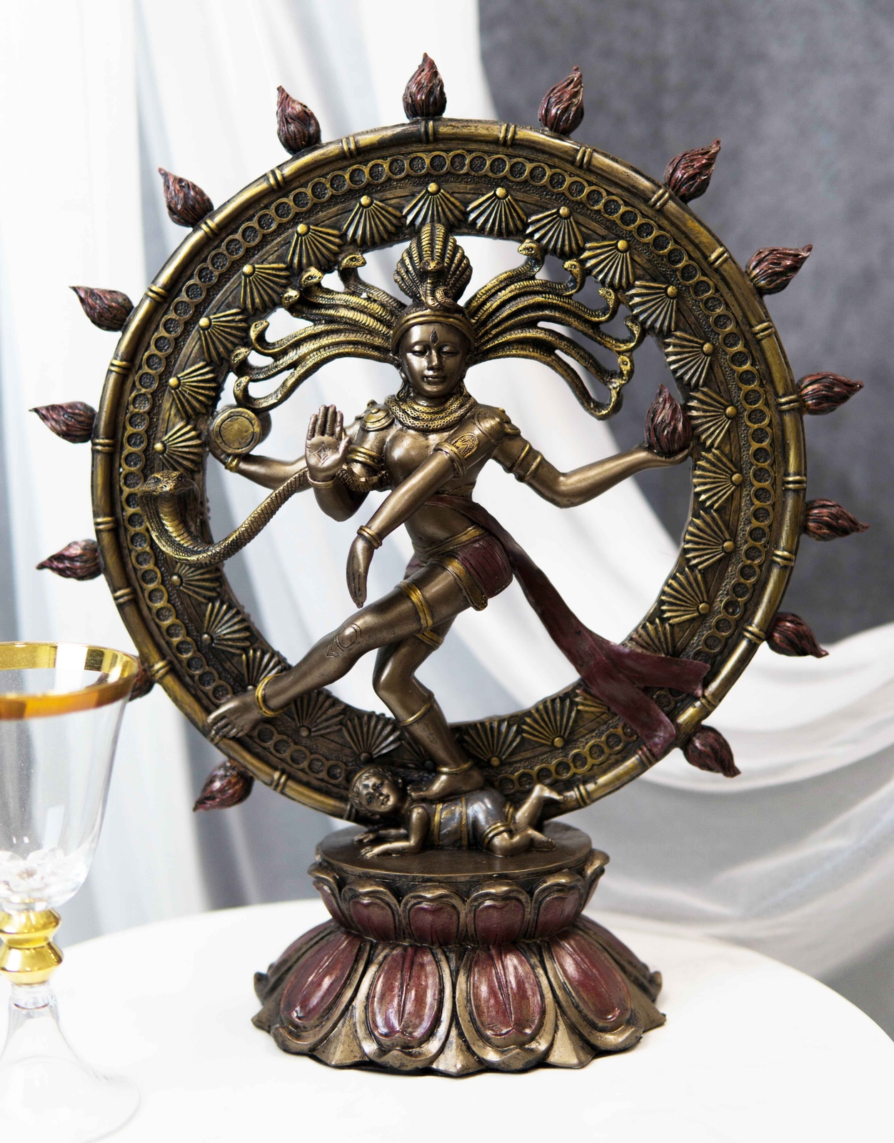 Large Hindu Supreme God Shiva Nataraja Statue 15″H Cosmic Divine Dancer Tandava