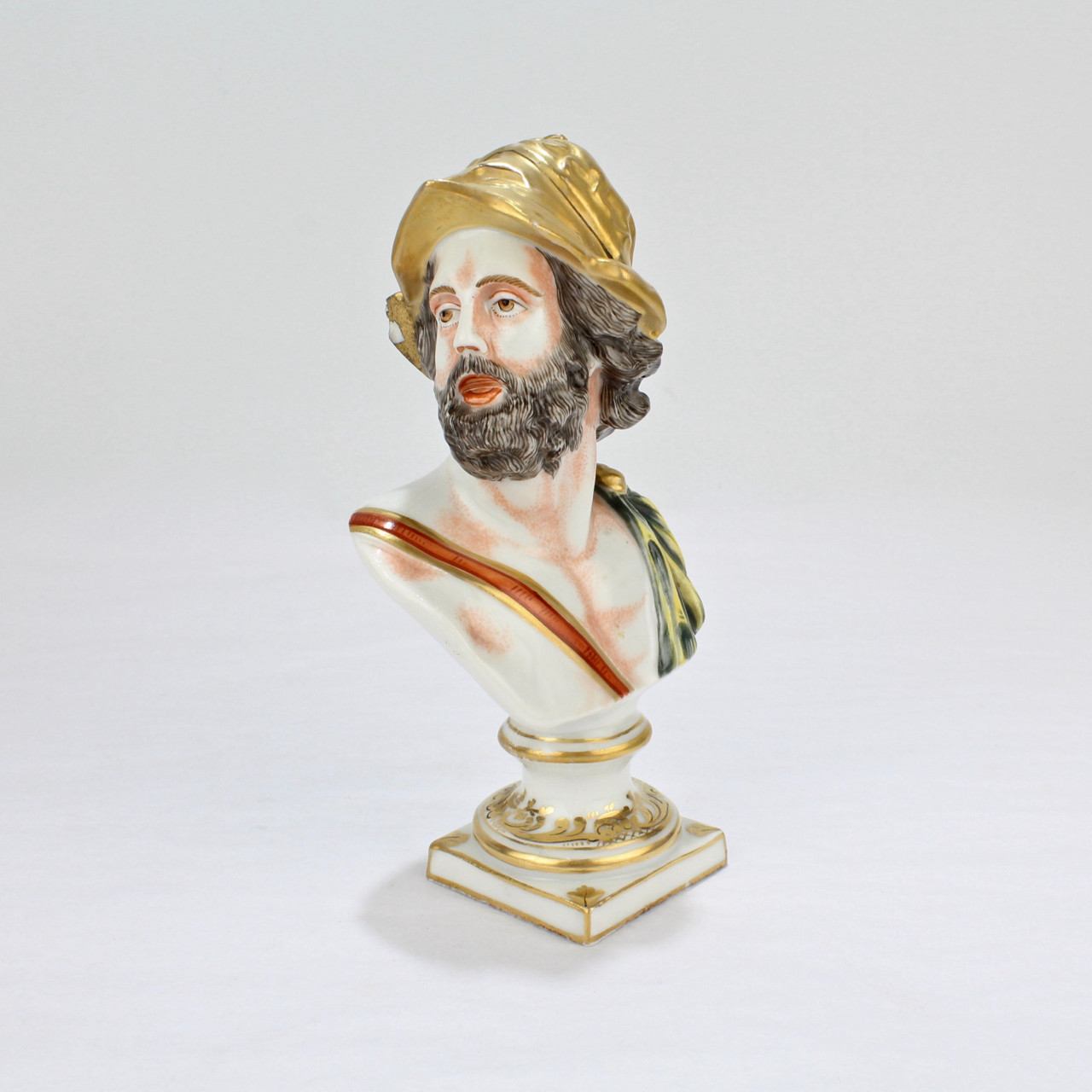 Antique Capodimonte Porcelain Bust Of Mars – War God Ares Roman