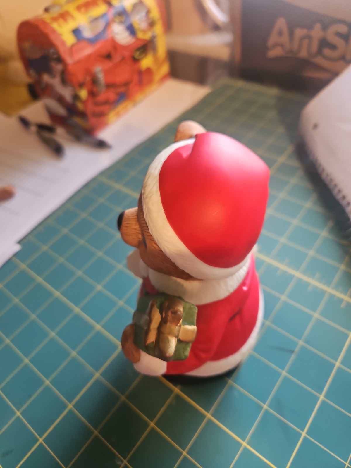 Homco Big Teddy Bear Dressed As Santa Clause