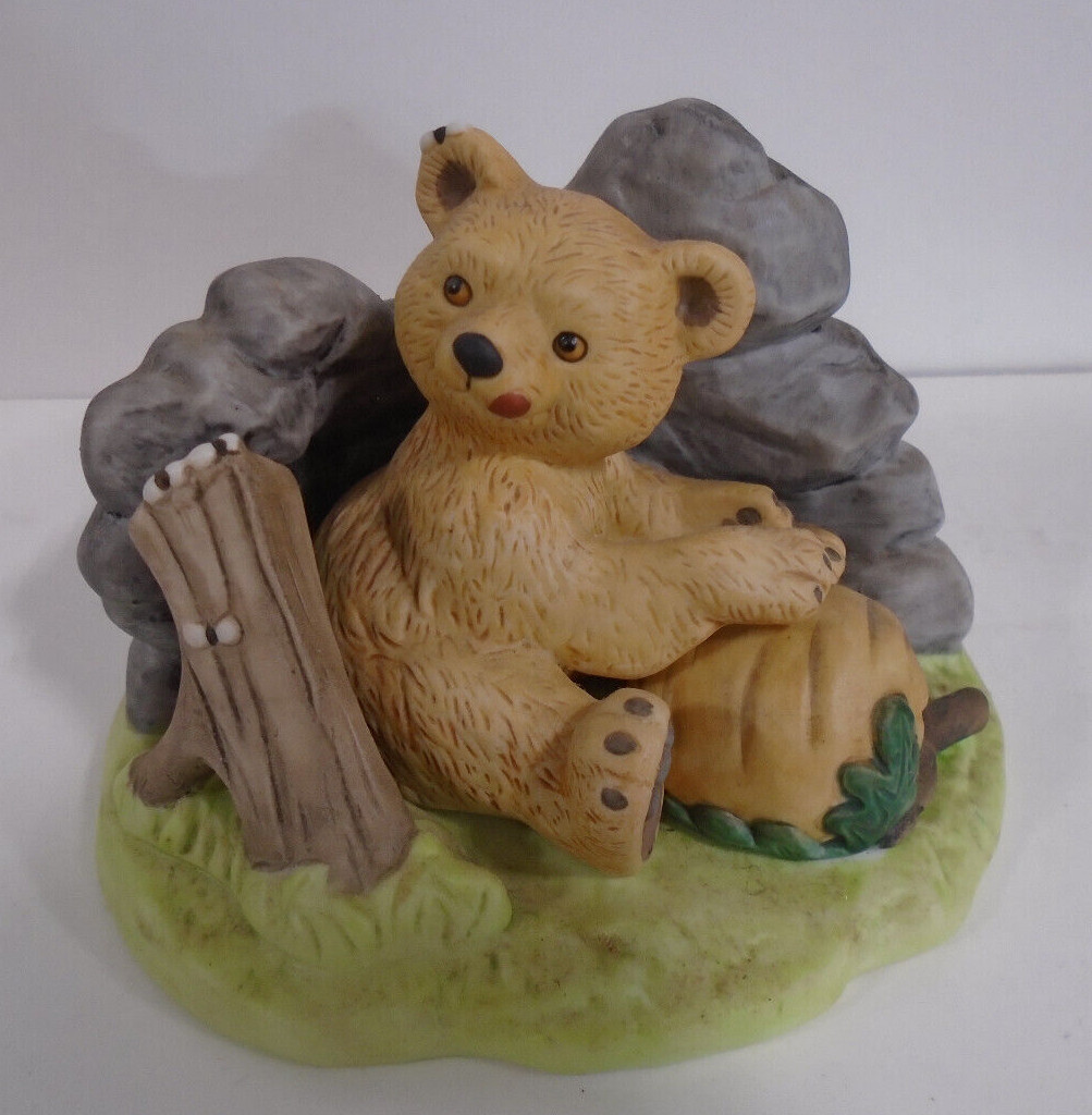 Franklin Mint 1984 Woodland Surprises Bear Hand Painted Jacqueline B Smith