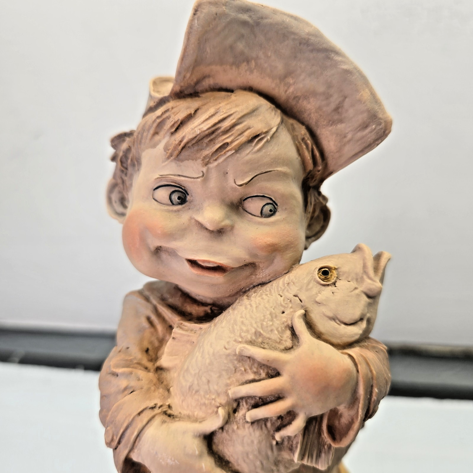 Giuseppe Armani Gullivers World Mischievous Kid Boy Fish Figurine 8.5in