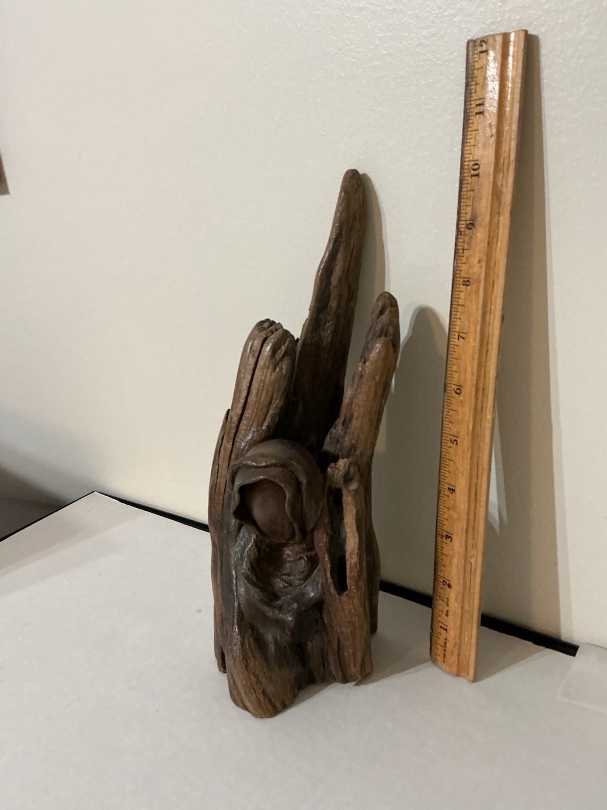 Mother And Child Artisanal Figure, Clay On Wood 4” X 10”