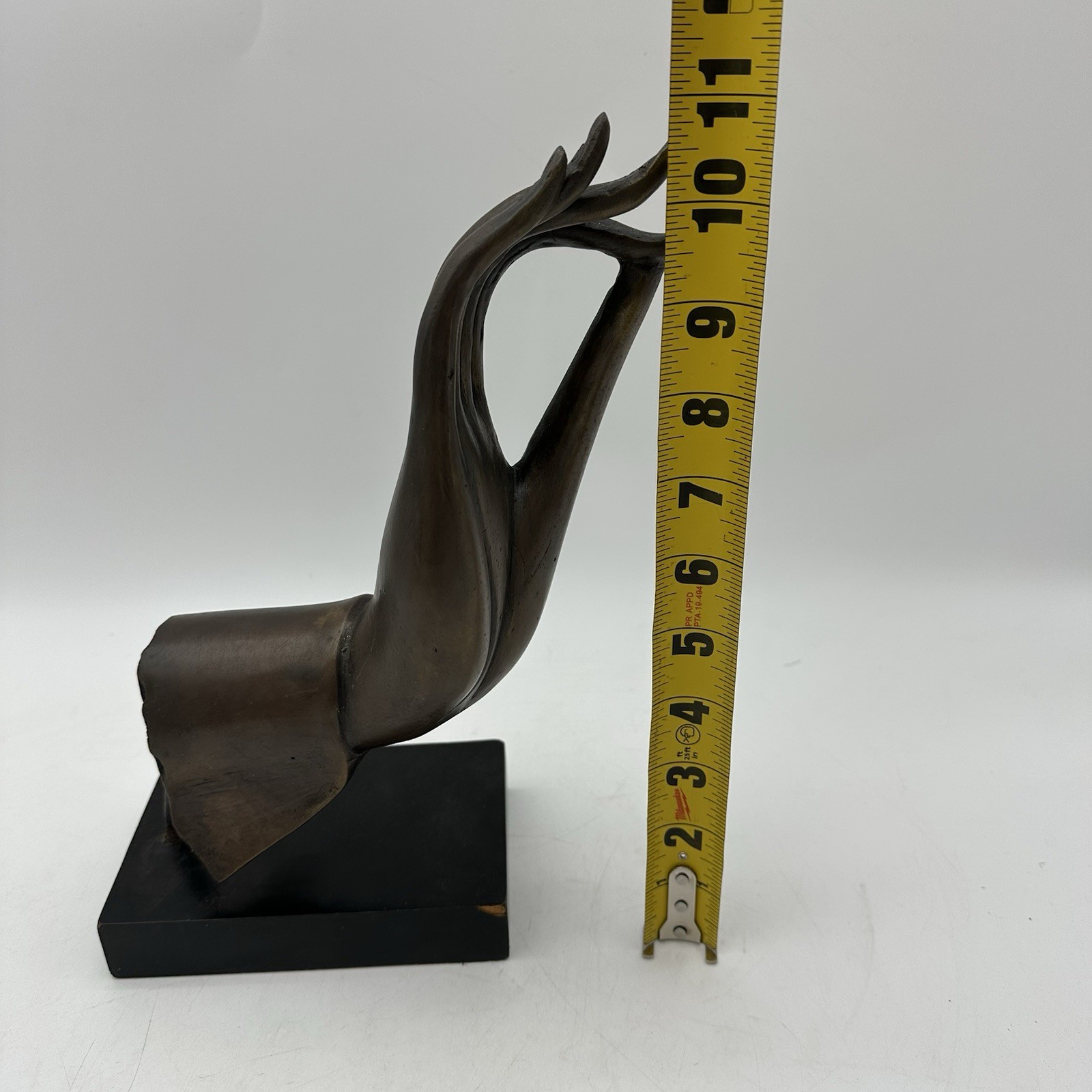 Vintage Bronze Zen Hand Sculpture ~11” Tall Buddhist Mudra Hand