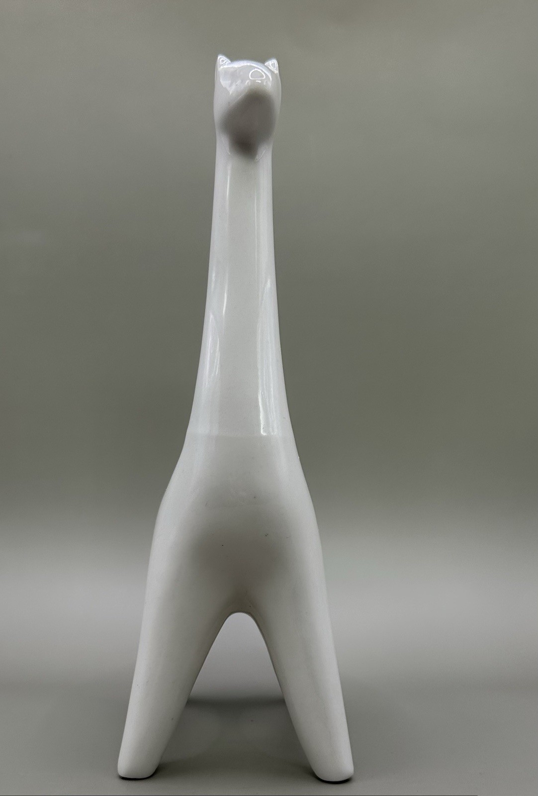 White Porcelain Giraffe Figurines Pair Minimalist Scandinavian Style