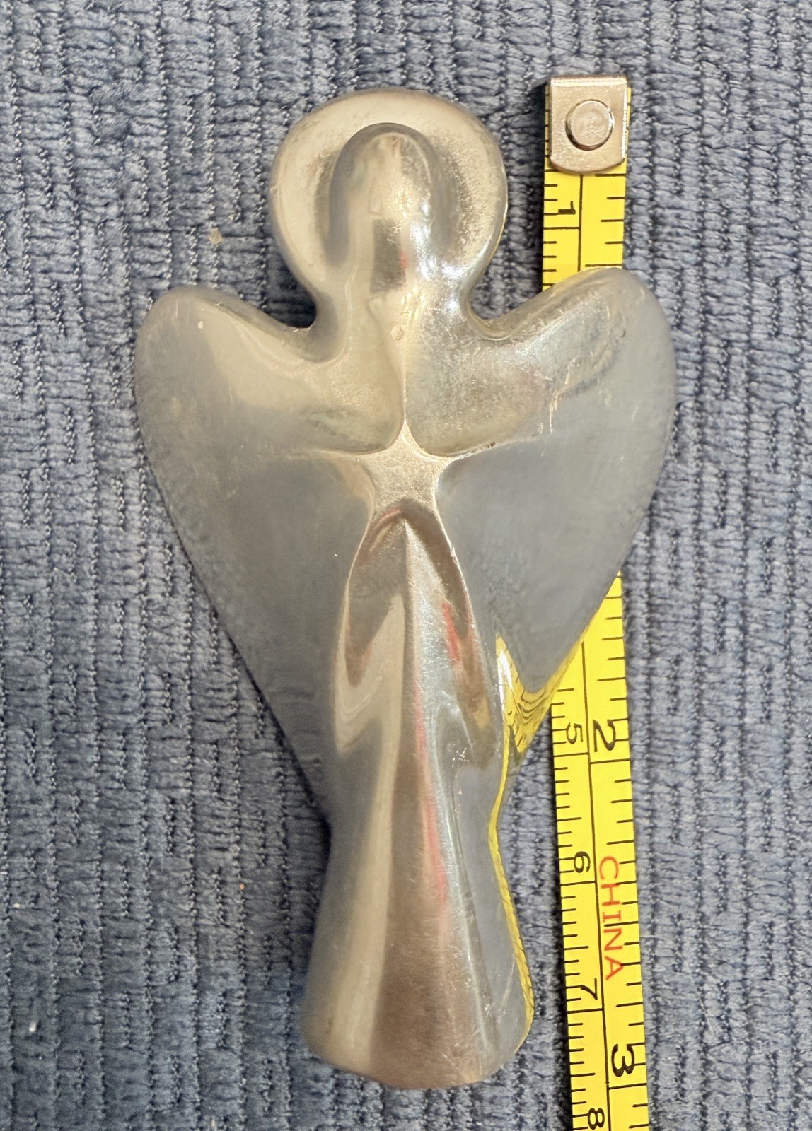 Suellen 6 Touches Angel 2.5″ Pewter Figure Star front, Heart-shaped back VTG