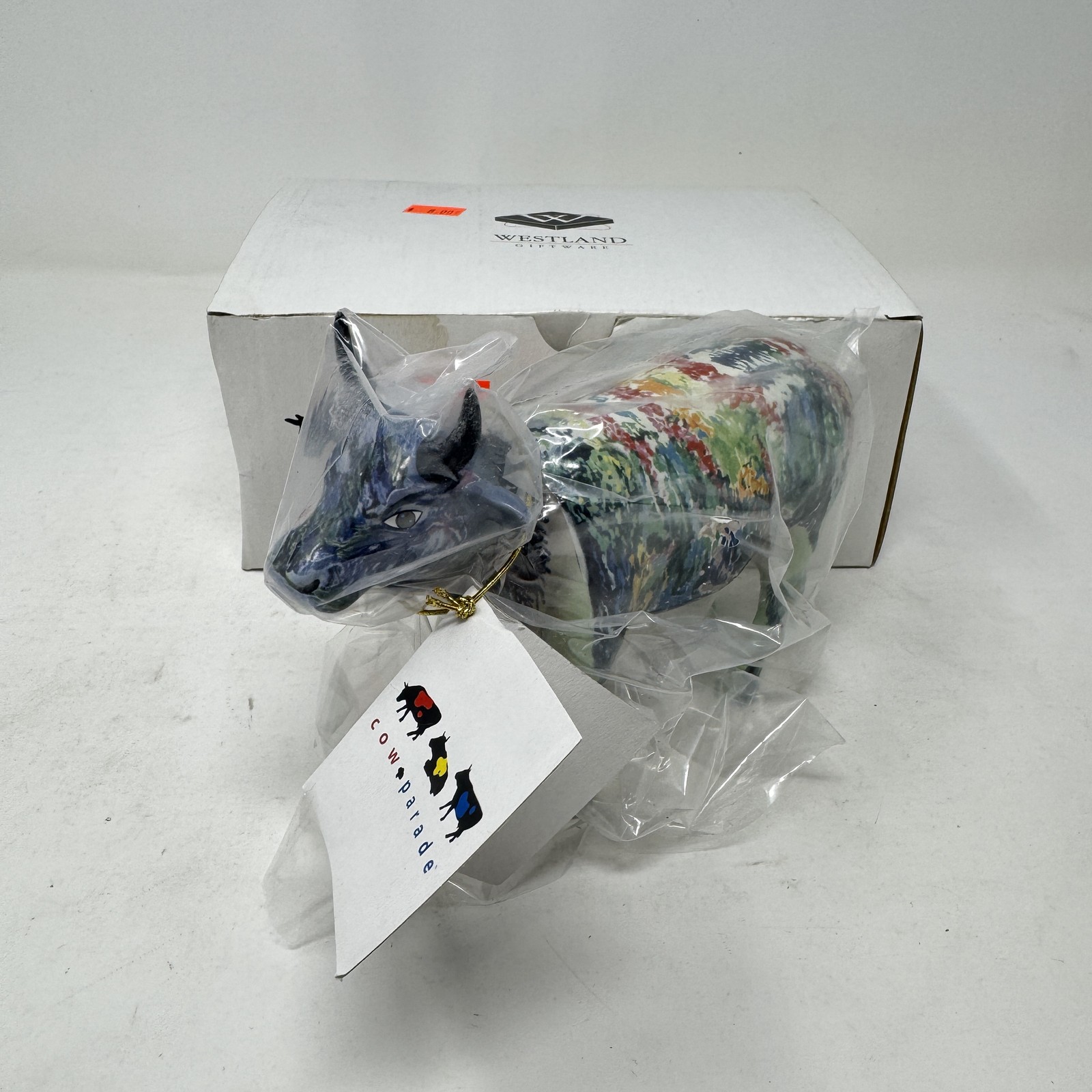 CowParade “Moonet” Cow Figurine Westland Giftware 2000 Impressionist Art New Box