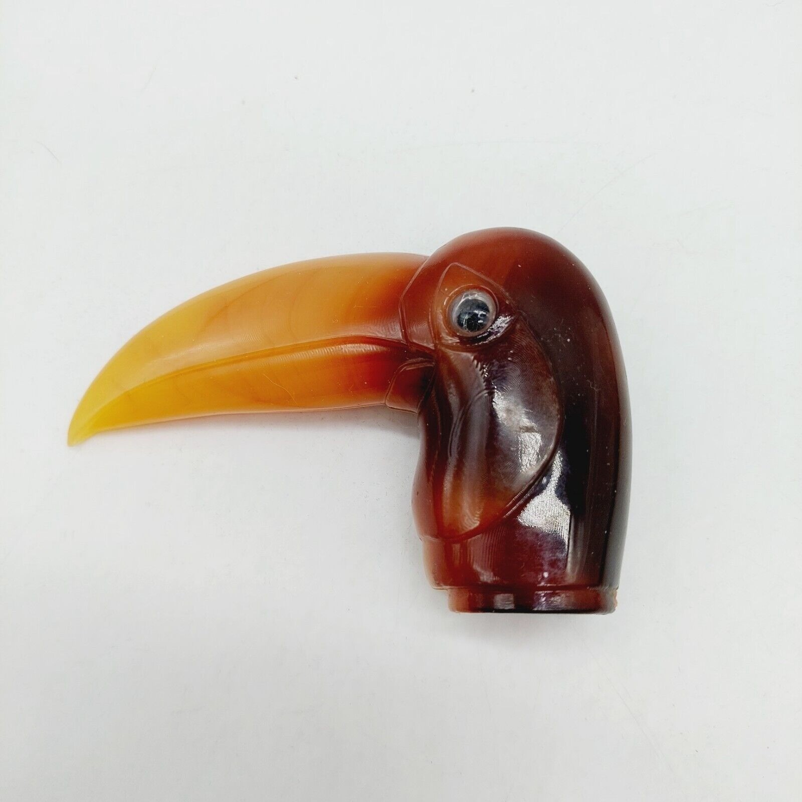 Lucite Acrylic Bird Umbrella Topper Multi-colored Figurine