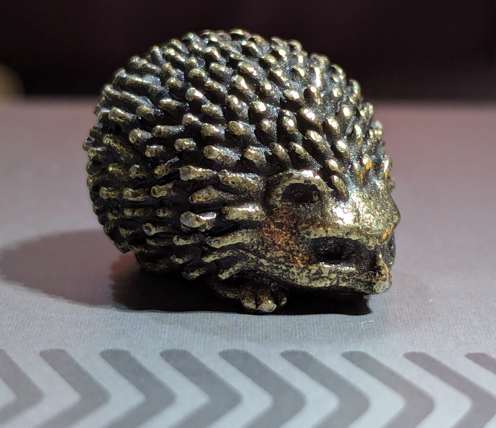 🦔💕CUTE Brass Hedgehog Animal Pet Figurine Small Statue Home Decor Trinket Gift