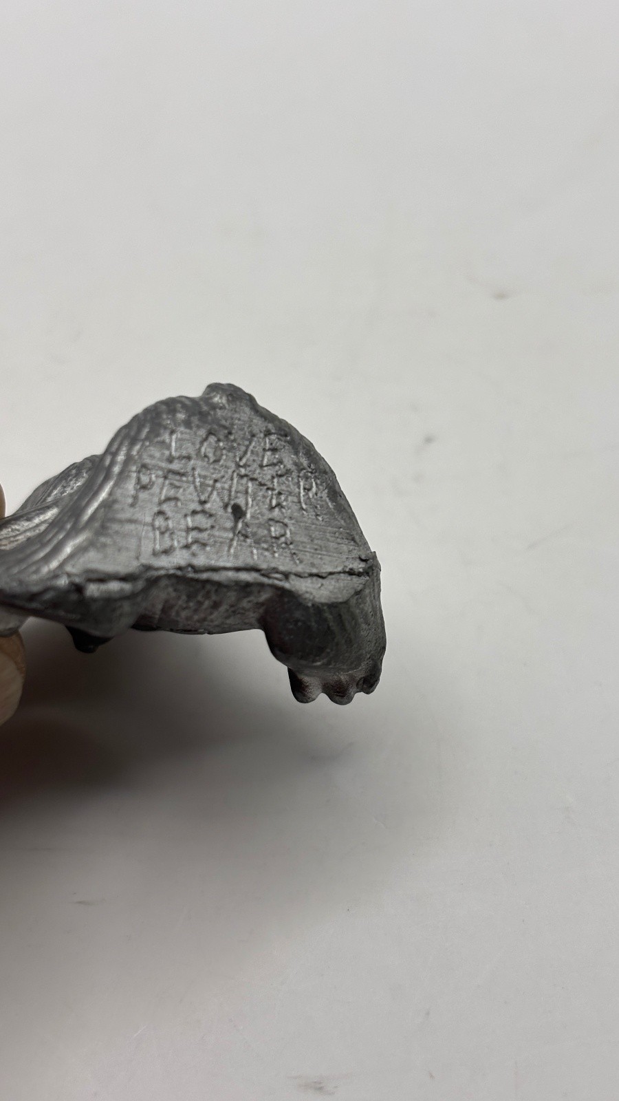 Legend Pewter Small Pewter Bear Figurine Sitting Bear Heart Motif 1.25in