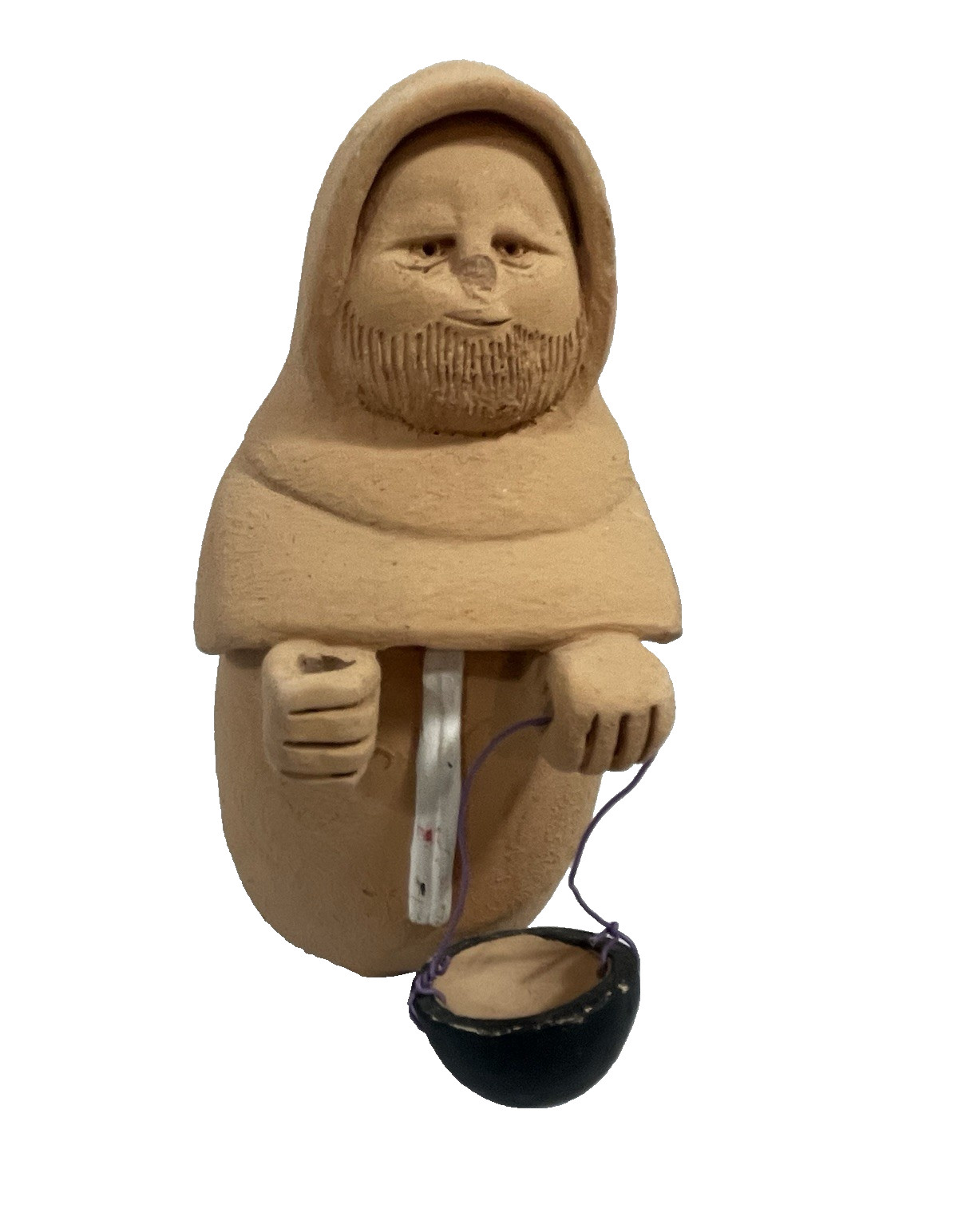 Vintage Sermar Chile Terracotta Monk Figure Folk Art Collector Figurine Flaw