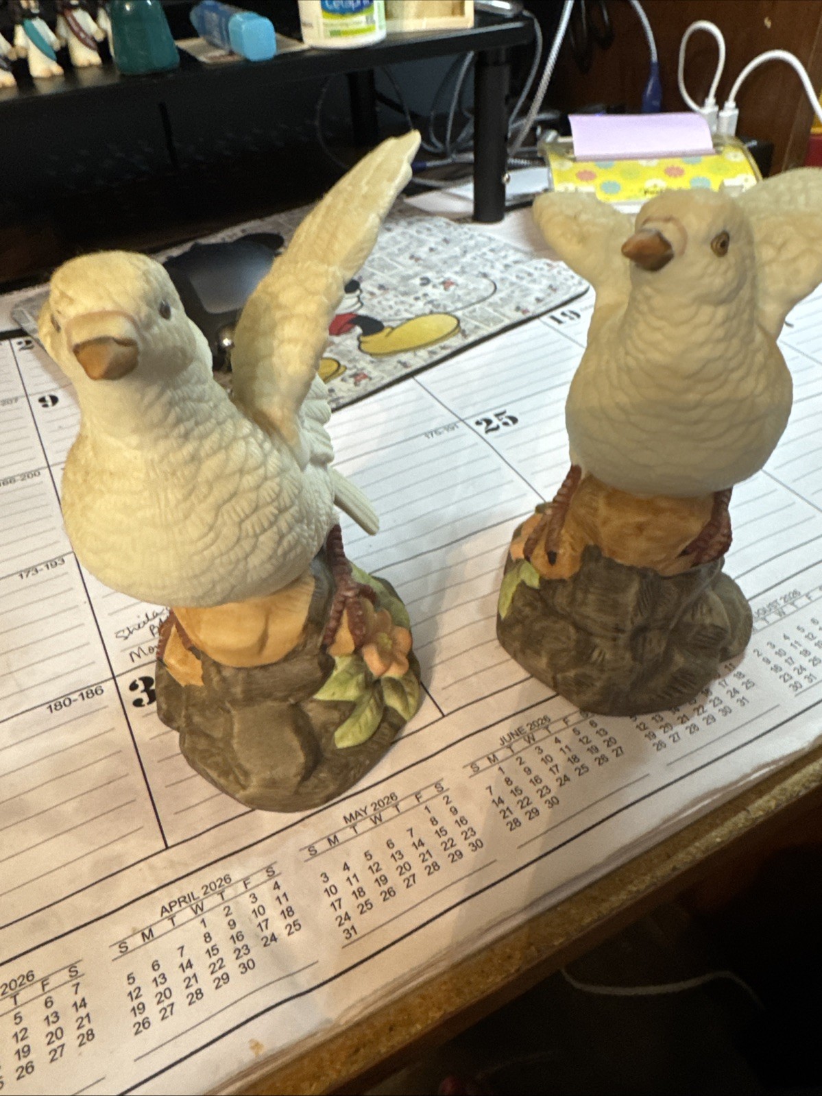 Doves Porcelain Set Of Two Vintage Very Good