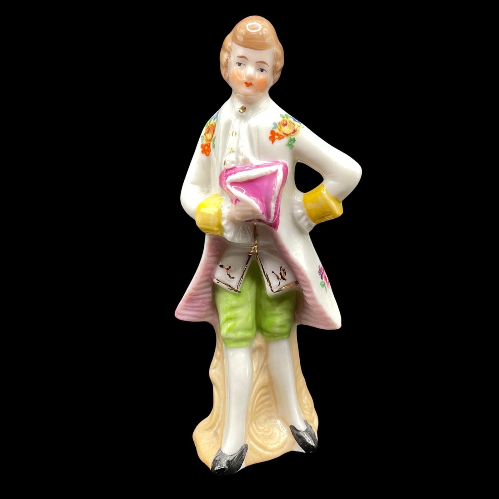 Vintage Porcelain Victorian Colonial Man In Floral Coat Made In Germany