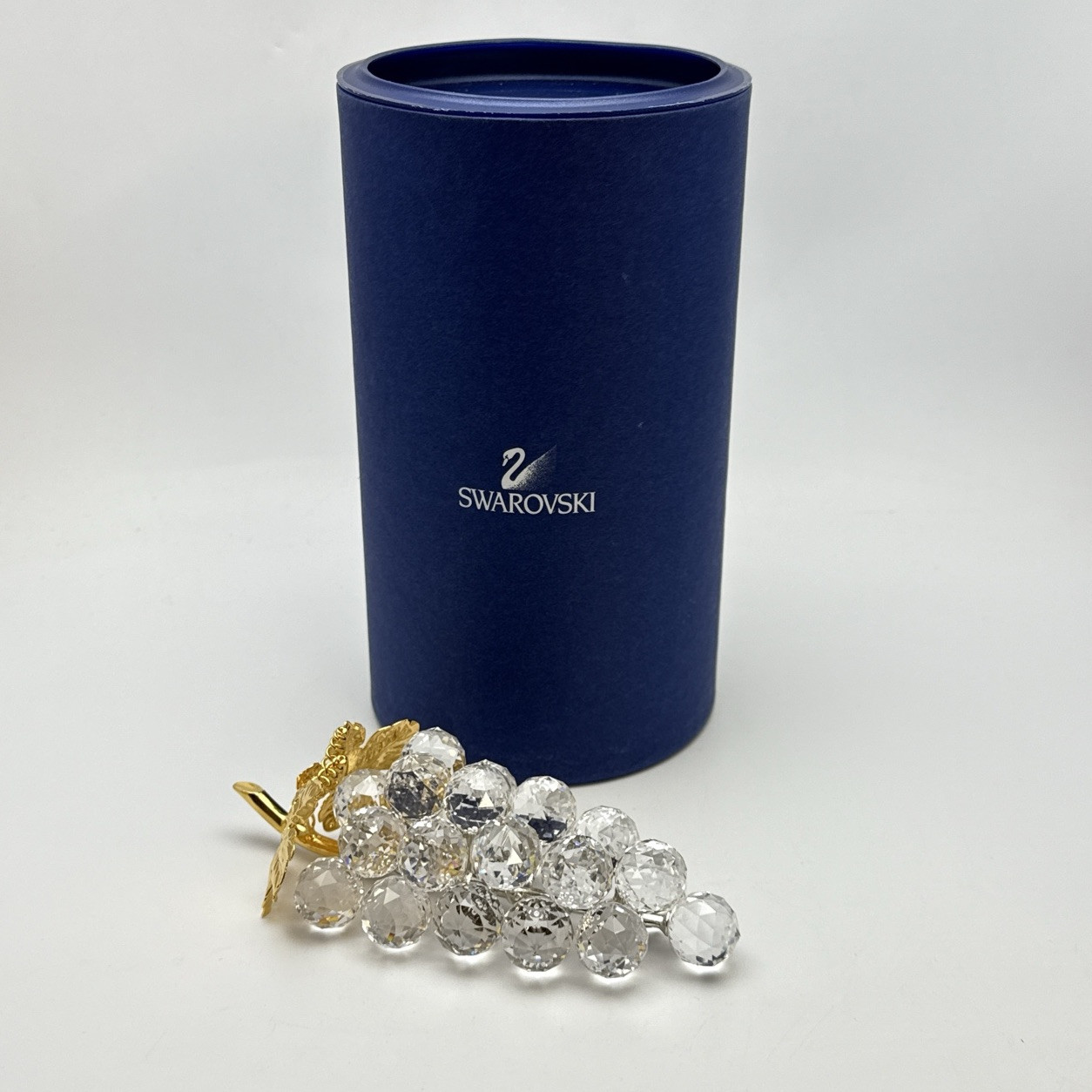 Swarovski Grapes-23 Gold Leaves Rhodium Stem In Box