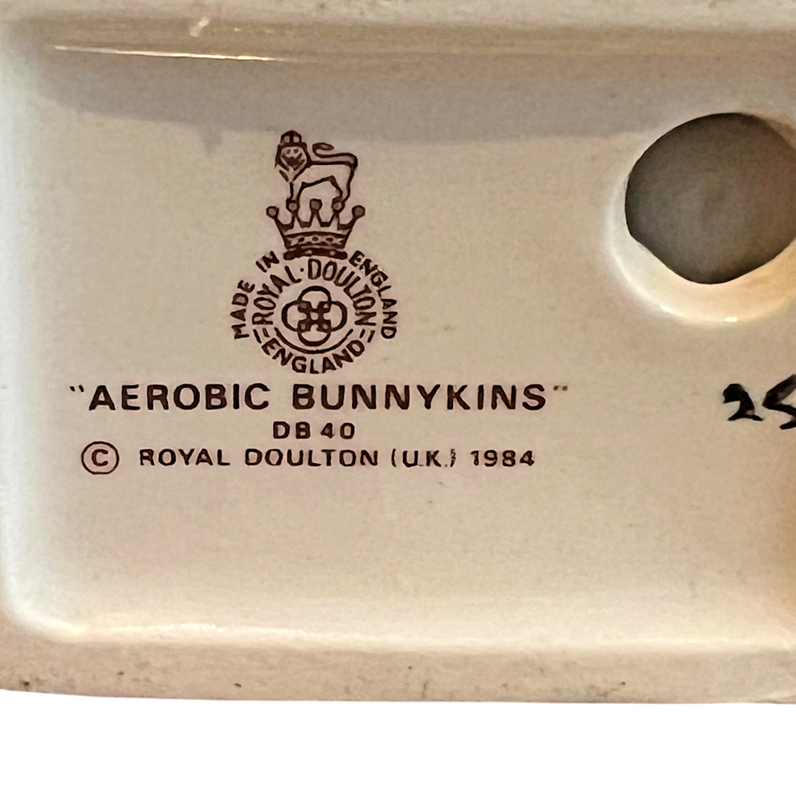 1984 Royal Doulton Bunnykins DB. 40 Aerobic Anthropomorphic 3.0″ Ht. Bone China