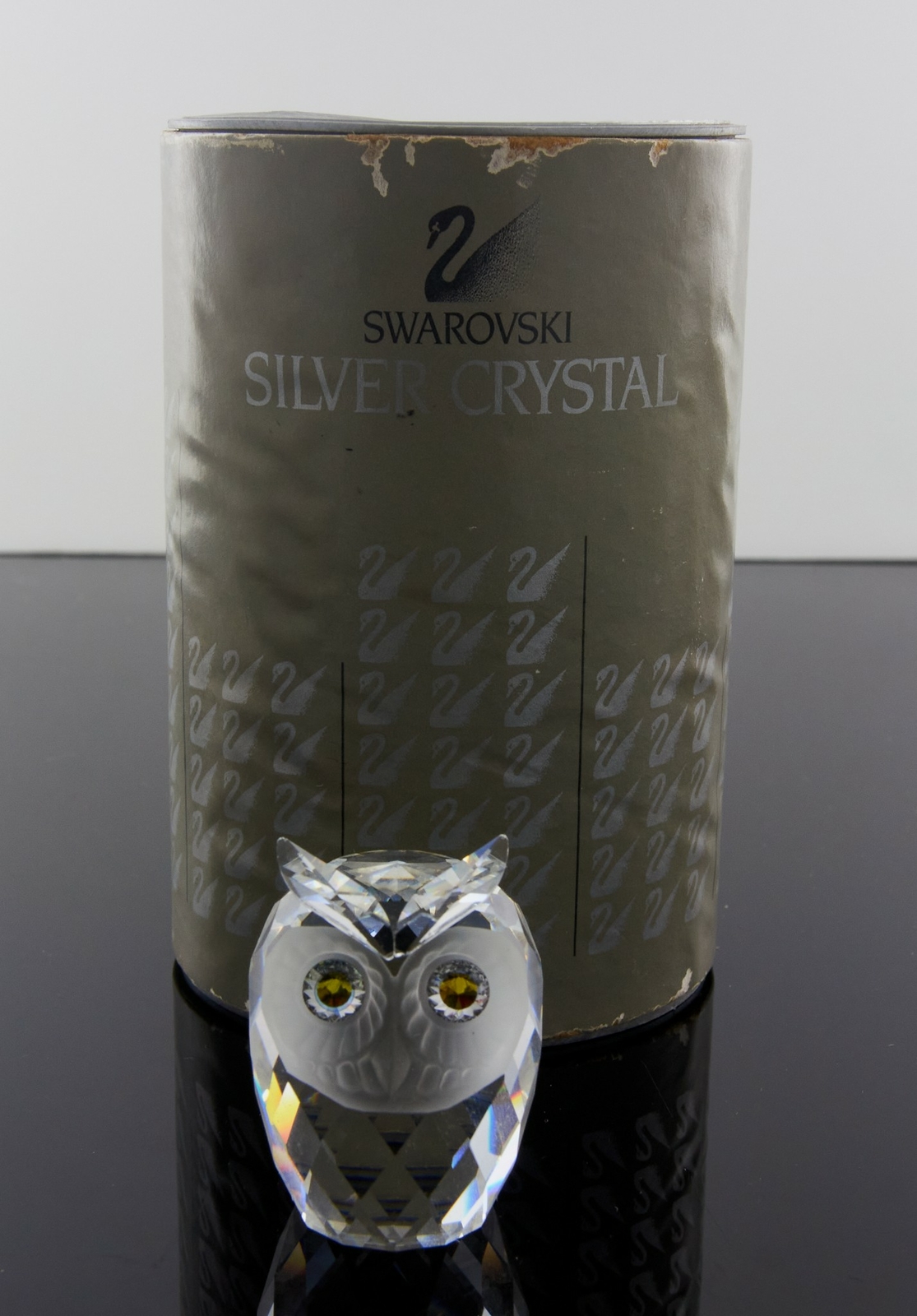 Swarovski Crystal Owl Figurine With Box Austria Max Schreck 7636 NR 046 Retired