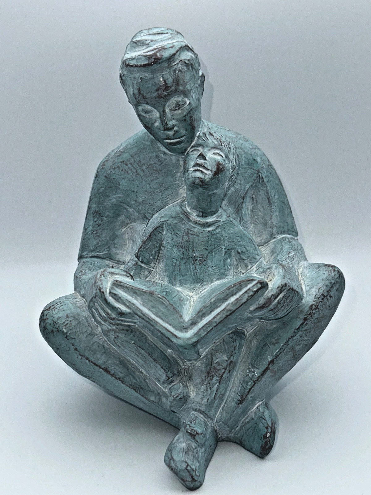 VTG Isabel Bloom Father and Son Reading Figurine Sculpture Retired Signed USA
