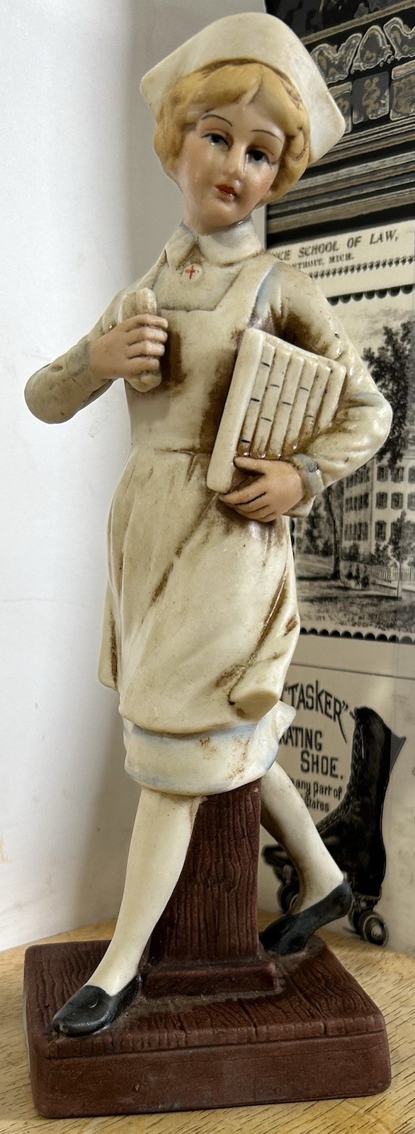Vintage Nurse Bisque Figurine – Japan – 8 1/2 Inches Tall